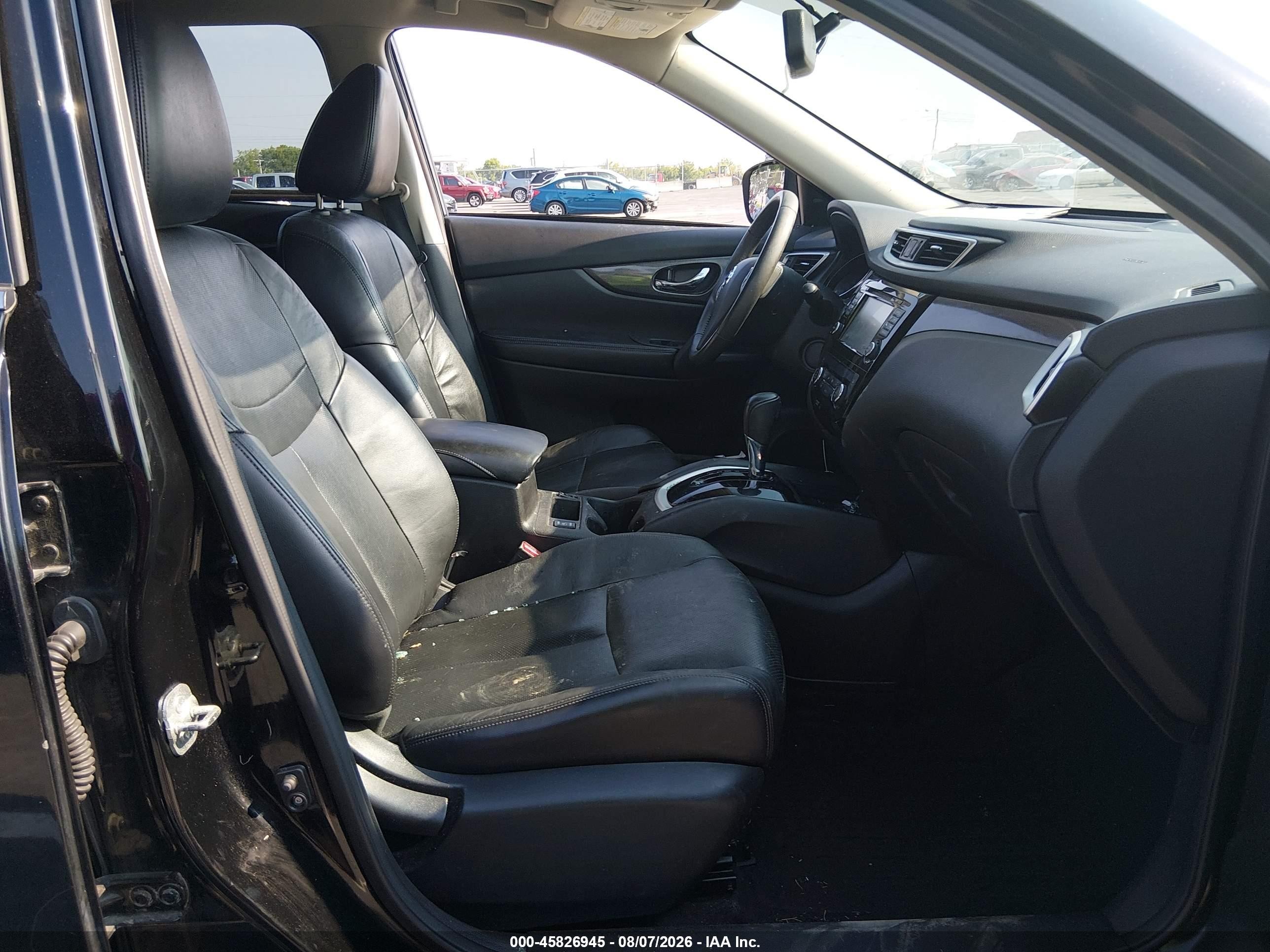 2015 Nissan Rogue Sl Black vin: 5N1AT2MV2FC767915