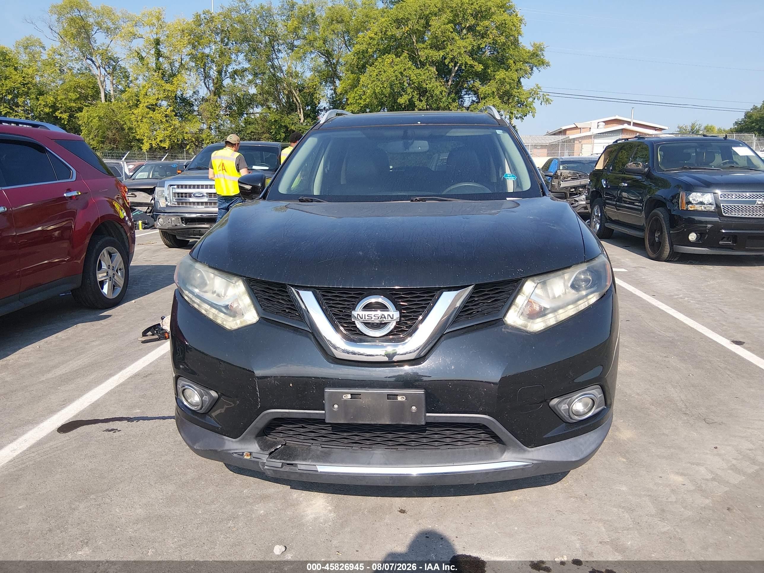 2015 Nissan Rogue Sl Black vin: 5N1AT2MV2FC767915