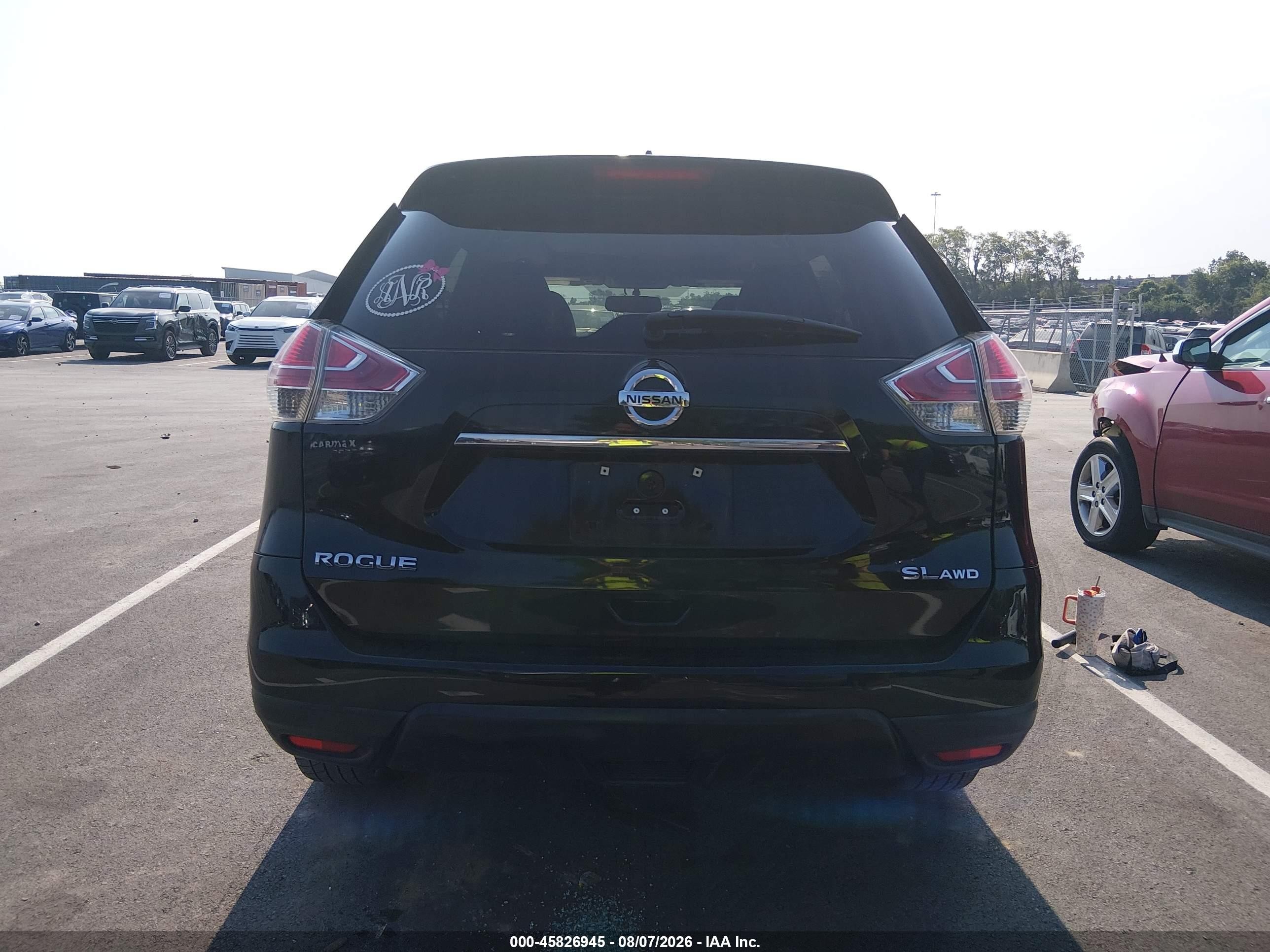 2015 Nissan Rogue Sl Black vin: 5N1AT2MV2FC767915