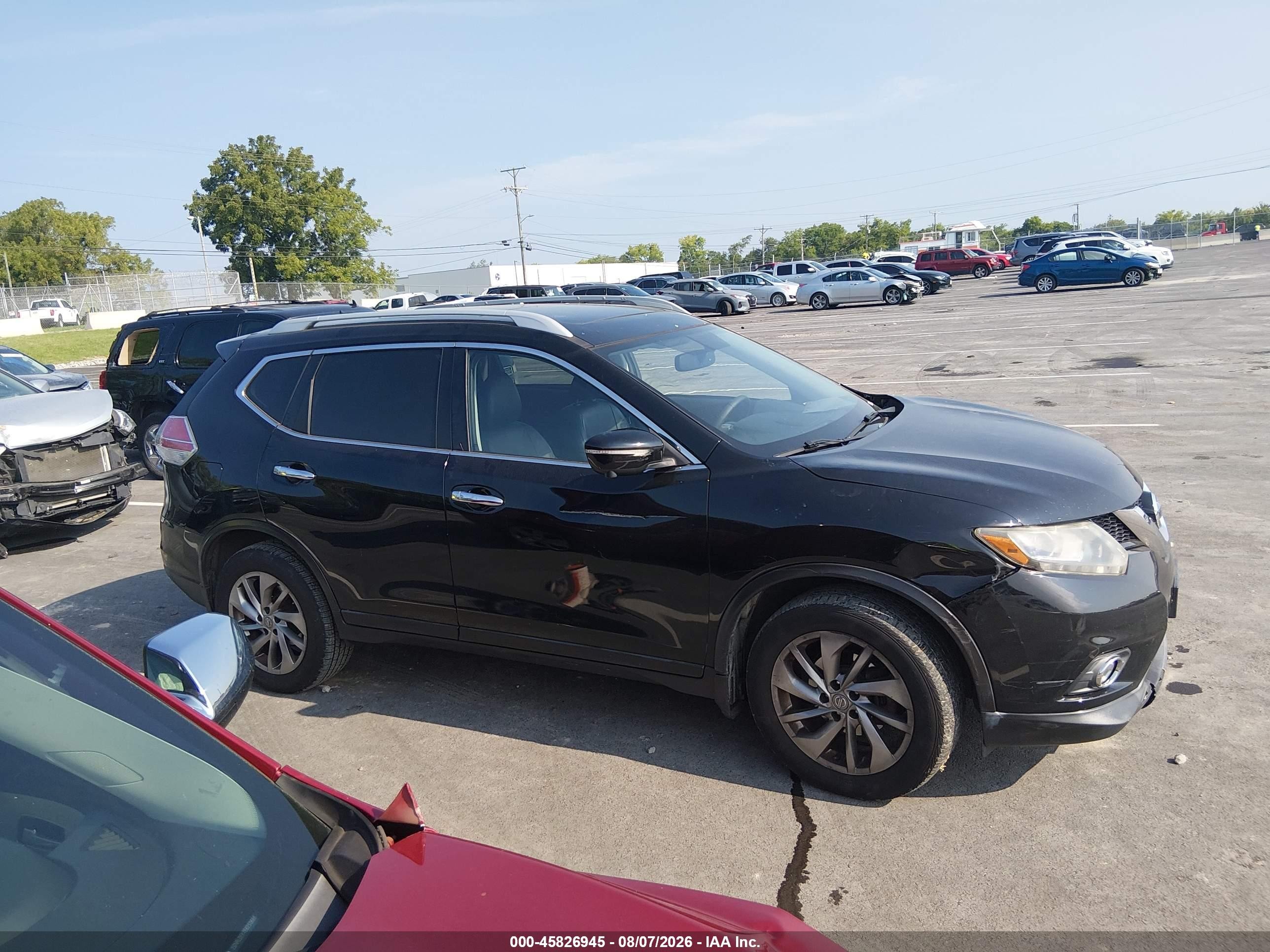 2015 Nissan Rogue Sl Black vin: 5N1AT2MV2FC767915