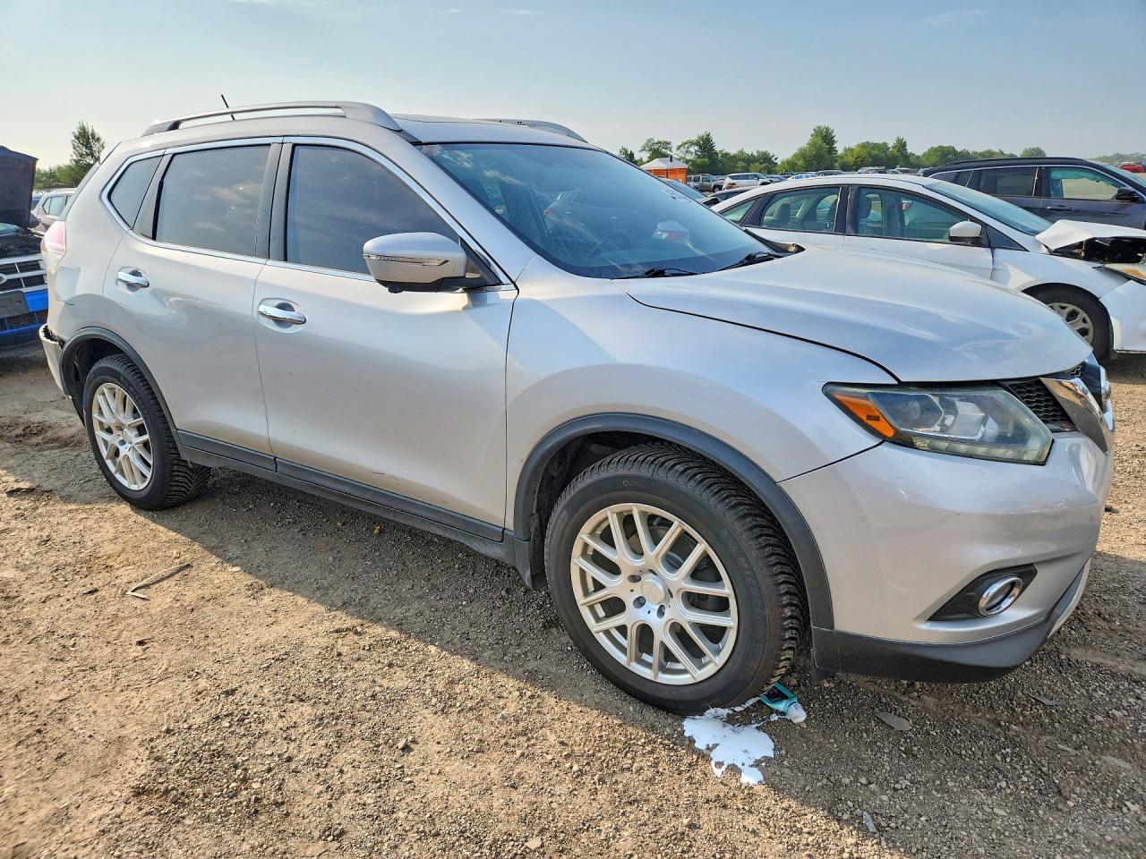 2015 Nissan Rogue Sl Silver vin: 5N1AT2MV2FC771186