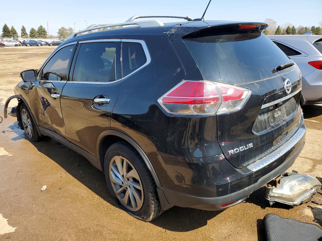 2015 Nissan Rogue Sl Black vin: 5N1AT2MV2FC786951