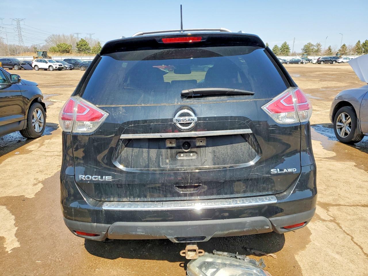 2015 Nissan Rogue Sl Black vin: 5N1AT2MV2FC786951