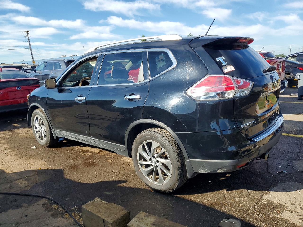 2015 Nissan Rogue Sl Black vin: 5N1AT2MV2FC795729