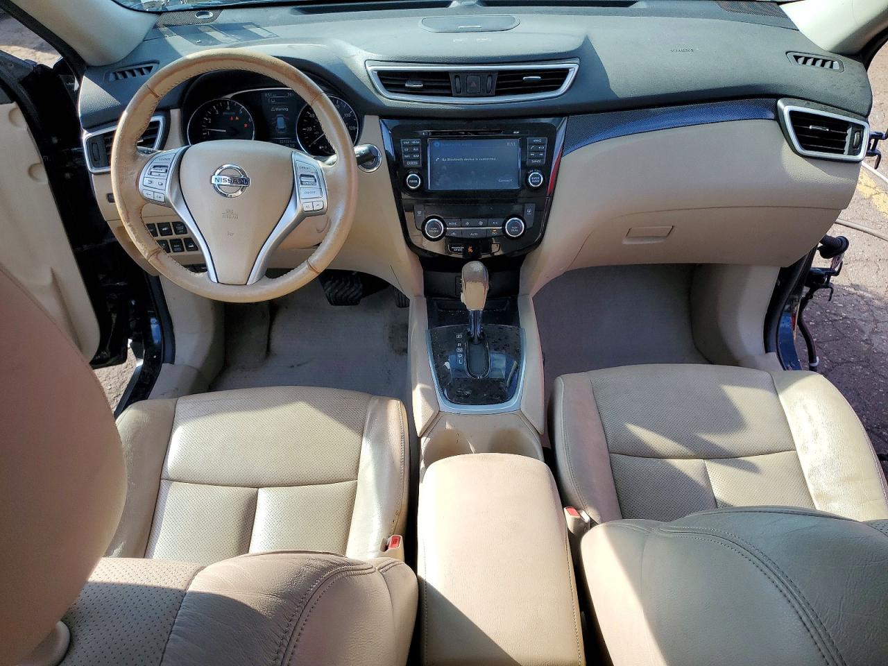 2015 Nissan Rogue Sl Black vin: 5N1AT2MV2FC795729