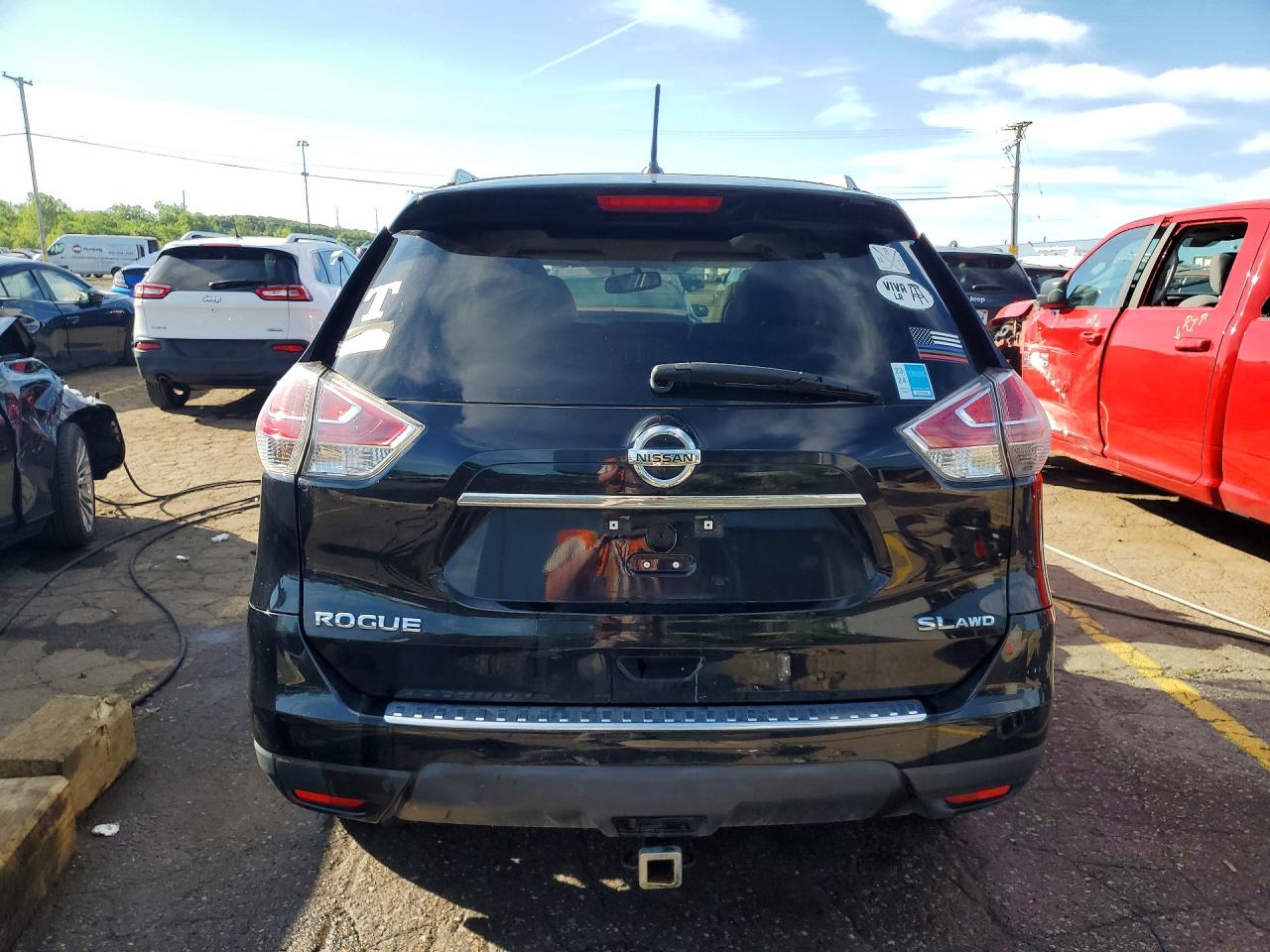 2015 Nissan Rogue Sl Black vin: 5N1AT2MV2FC795729