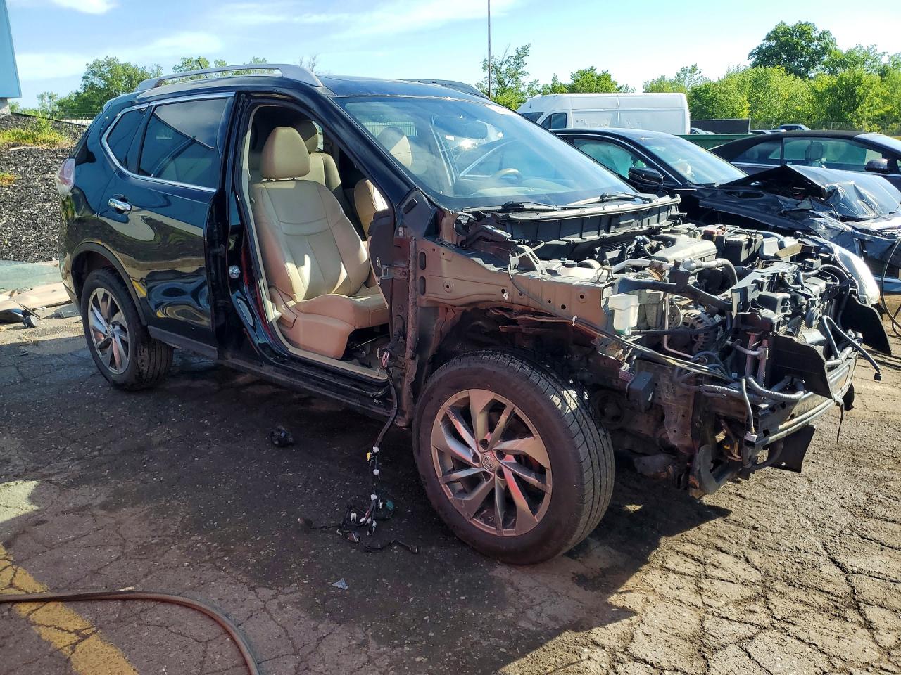 2015 Nissan Rogue Sl Black vin: 5N1AT2MV2FC795729