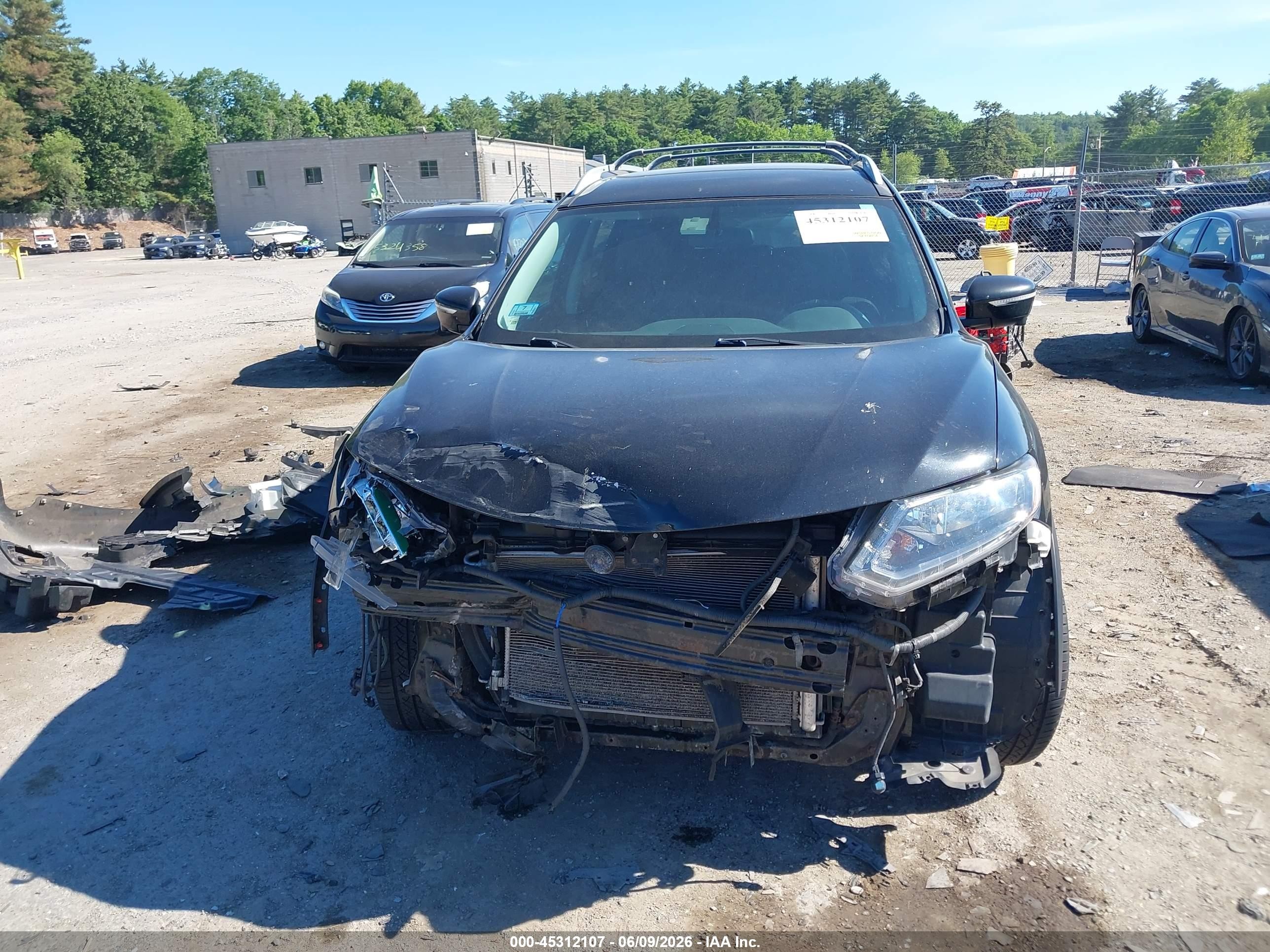 2015 Nissan Rogue Sl Black vin: 5N1AT2MV2FC801447