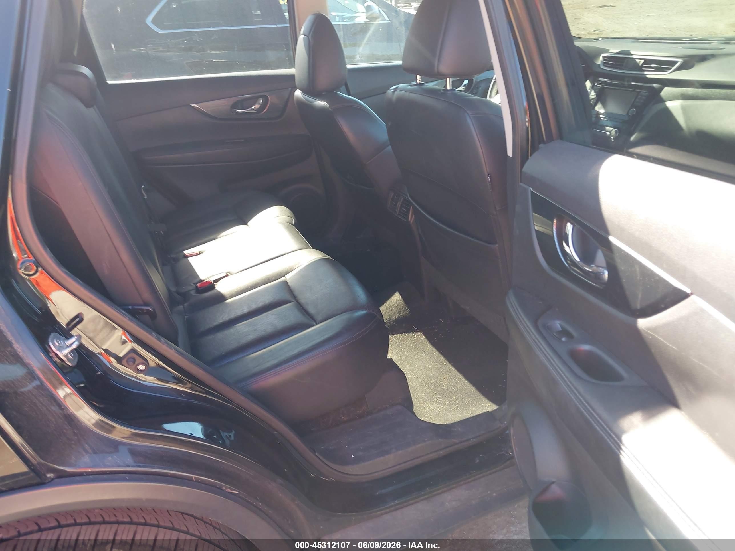 2015 Nissan Rogue Sl Black vin: 5N1AT2MV2FC801447