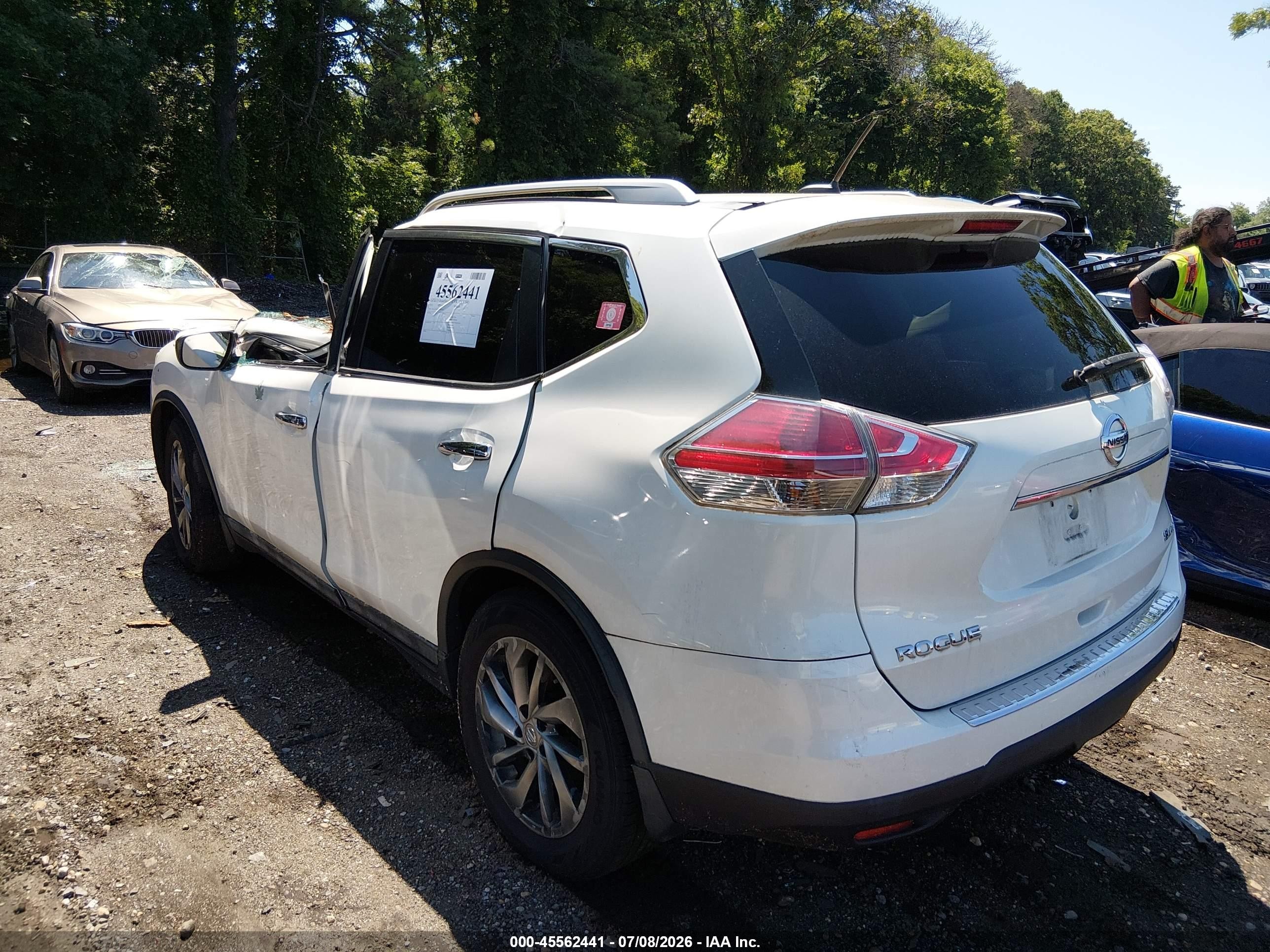 2015 Nissan Rogue Sl Белый vin: 5N1AT2MV2FC802193