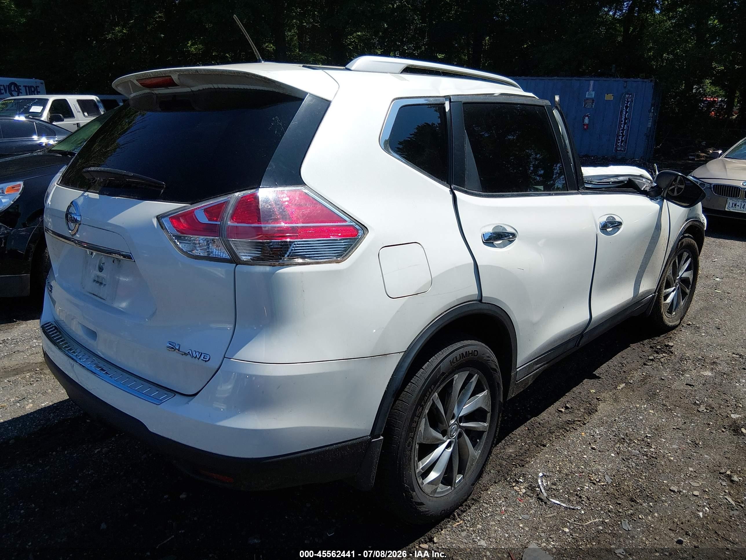 2015 Nissan Rogue Sl Белый vin: 5N1AT2MV2FC802193