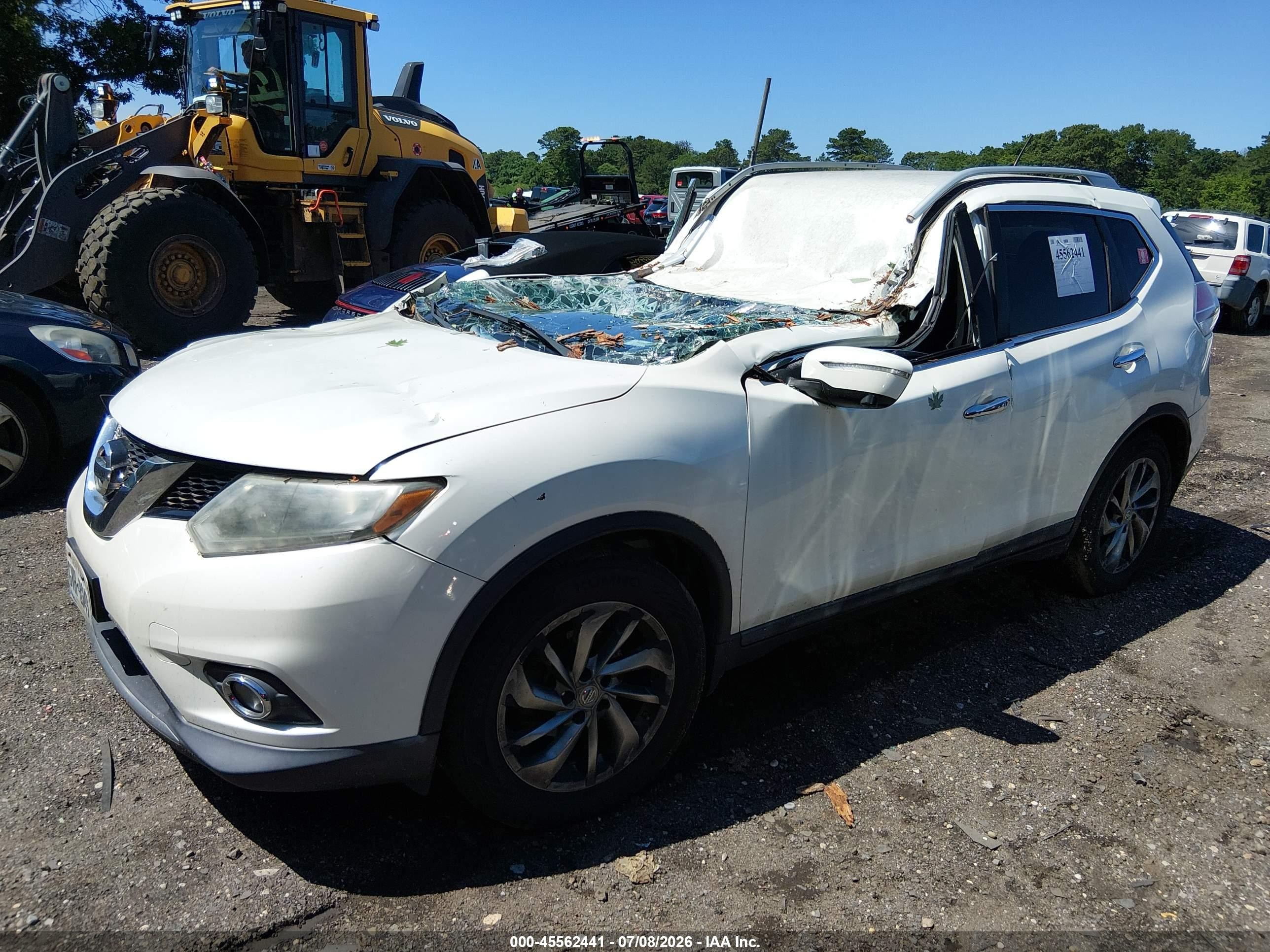 2015 Nissan Rogue Sl Белый vin: 5N1AT2MV2FC802193