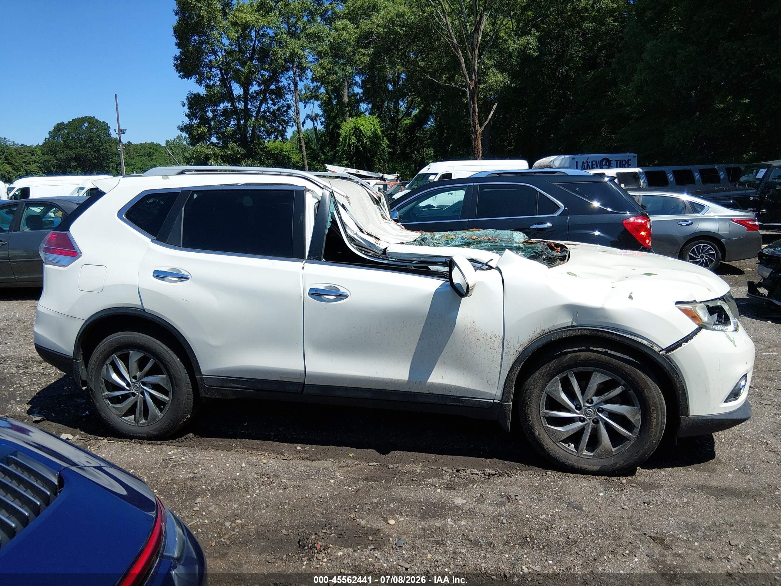 2015 Nissan Rogue Sl Белый vin: 5N1AT2MV2FC802193