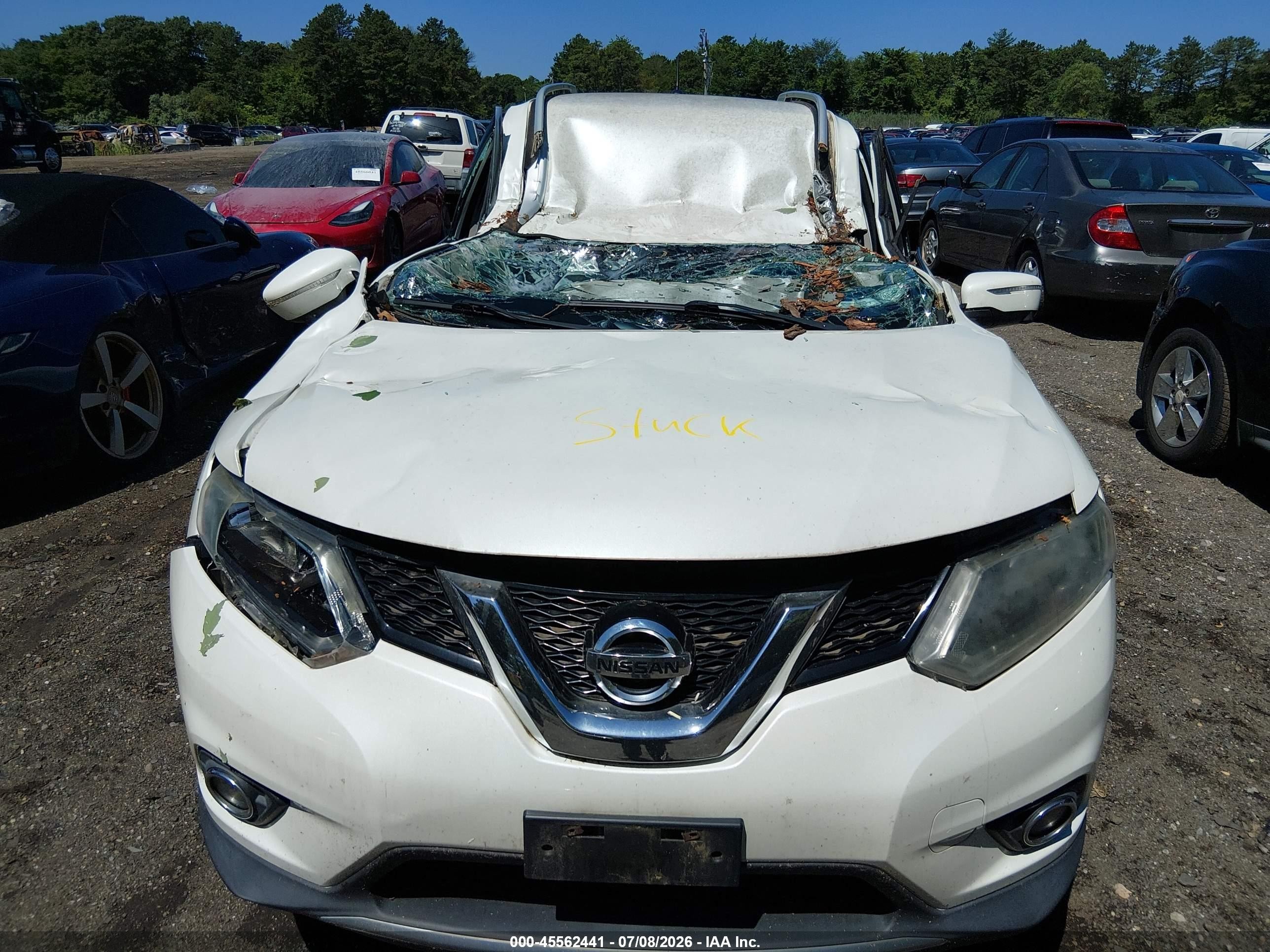 2015 Nissan Rogue Sl Белый vin: 5N1AT2MV2FC802193