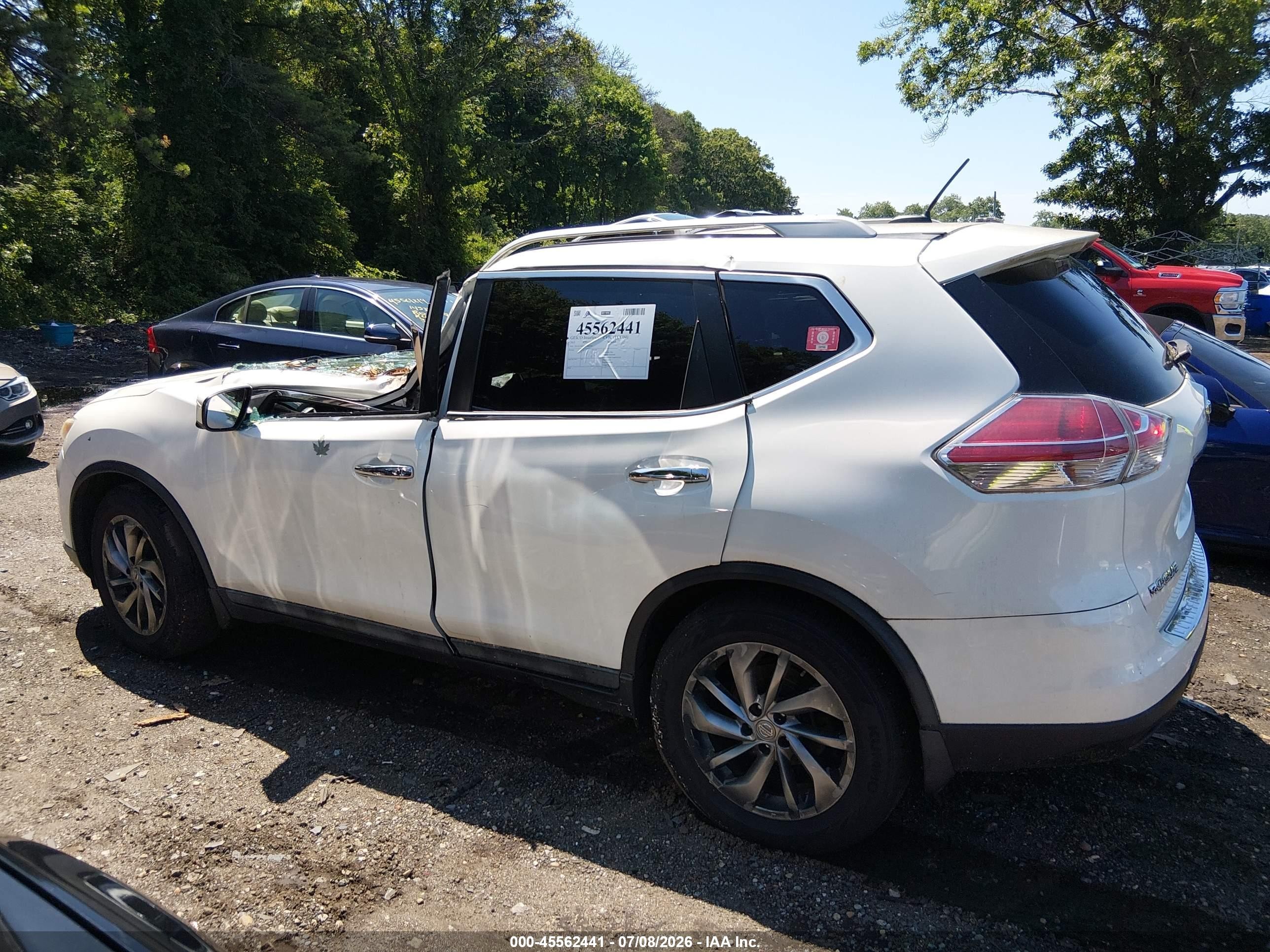 2015 Nissan Rogue Sl Белый vin: 5N1AT2MV2FC802193