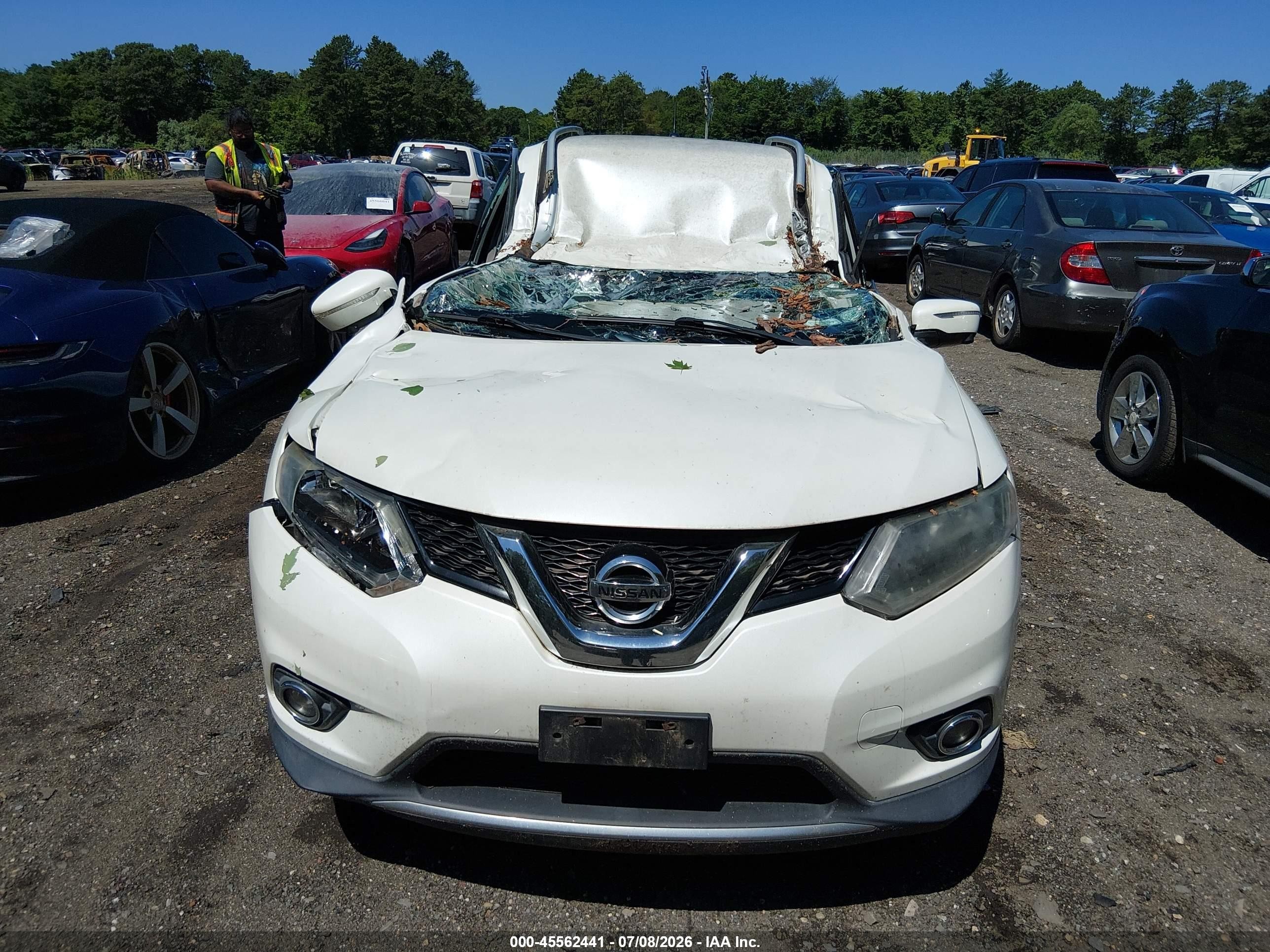 2015 Nissan Rogue Sl Белый vin: 5N1AT2MV2FC802193