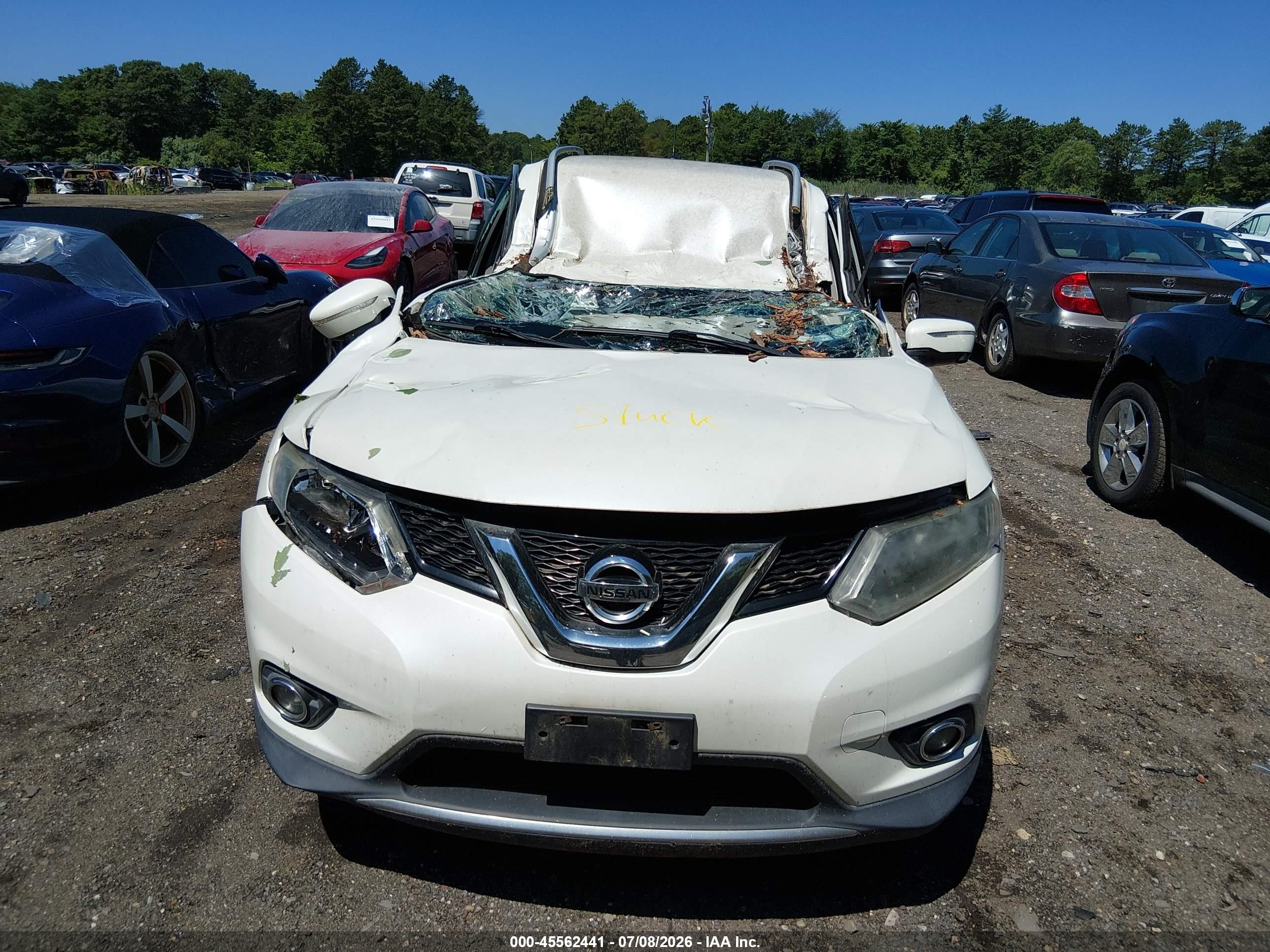 2015 Nissan Rogue Sl Белый vin: 5N1AT2MV2FC802193