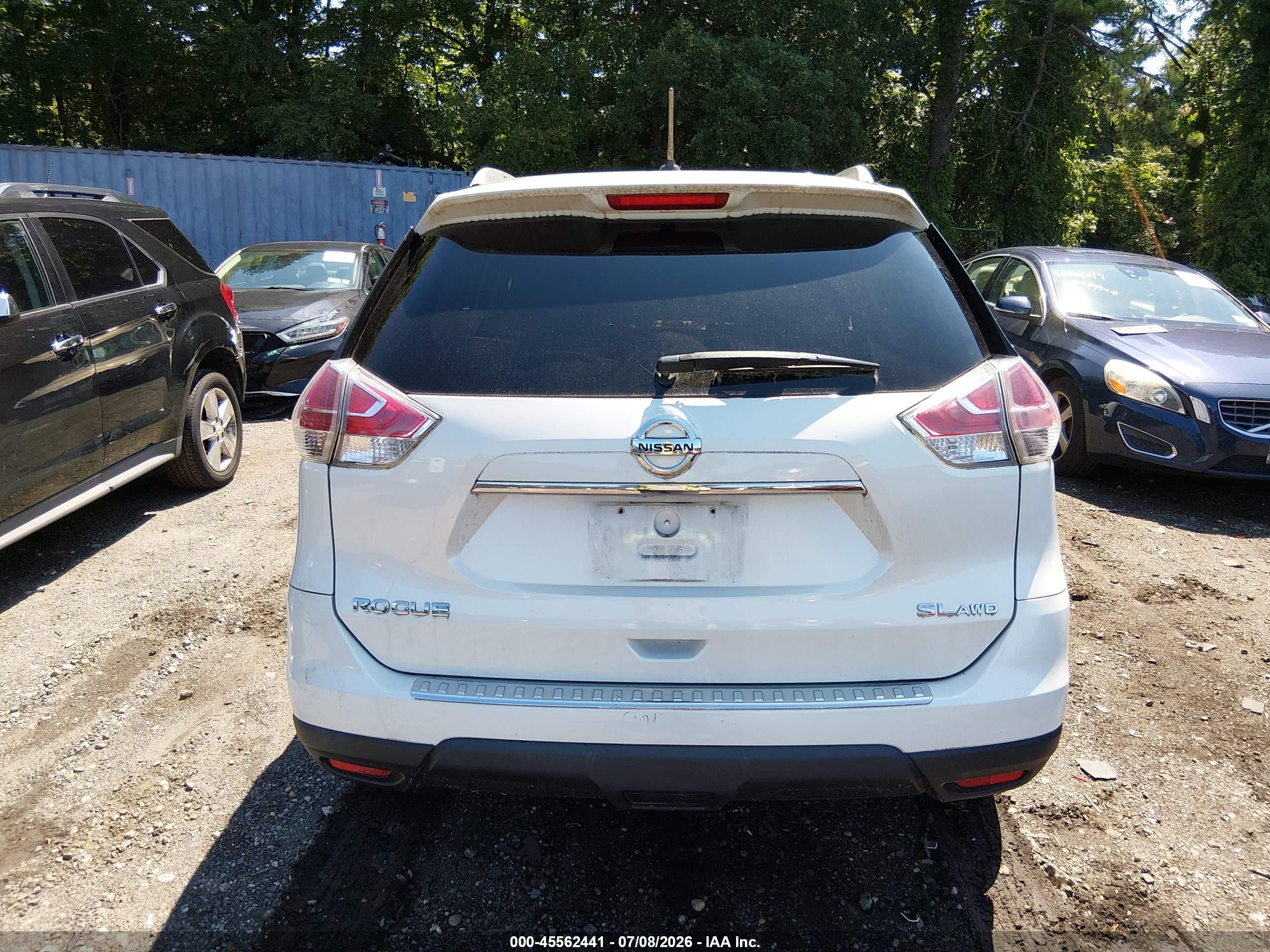 2015 Nissan Rogue Sl Белый vin: 5N1AT2MV2FC802193