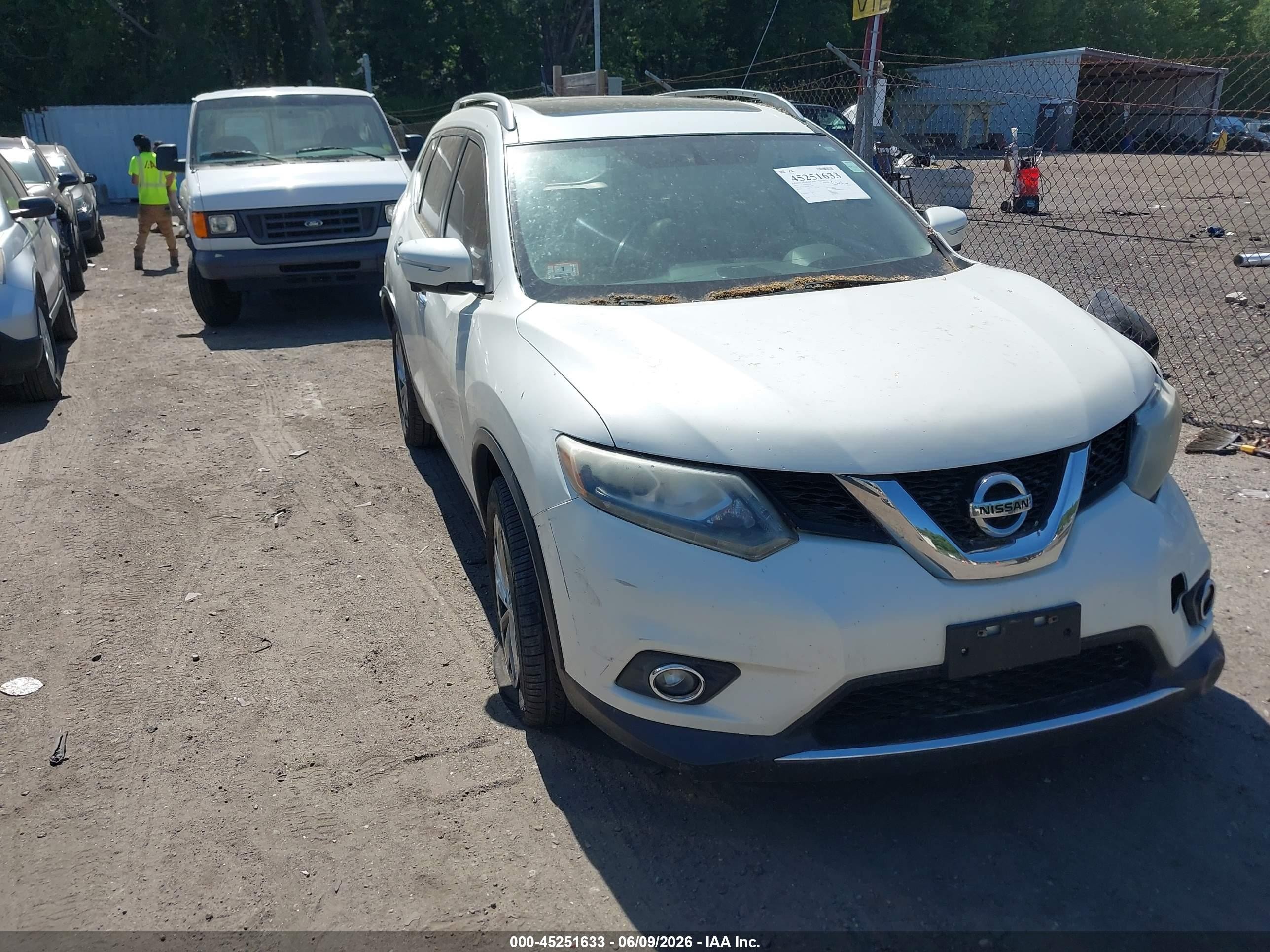 2015 Nissan Rogue Sl Белый vin: 5N1AT2MV2FC806003