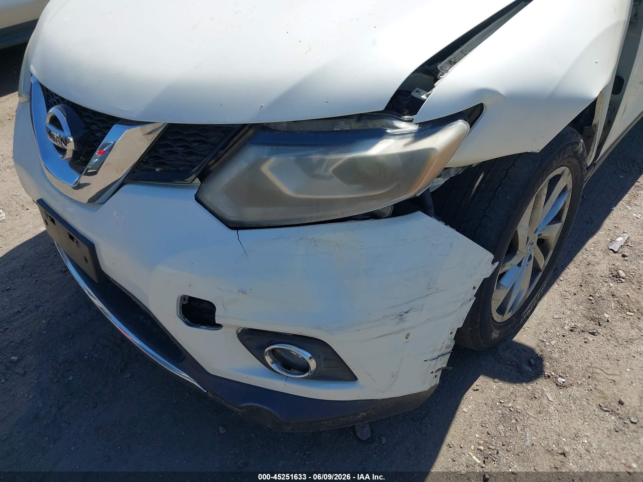 2015 Nissan Rogue Sl Белый vin: 5N1AT2MV2FC806003