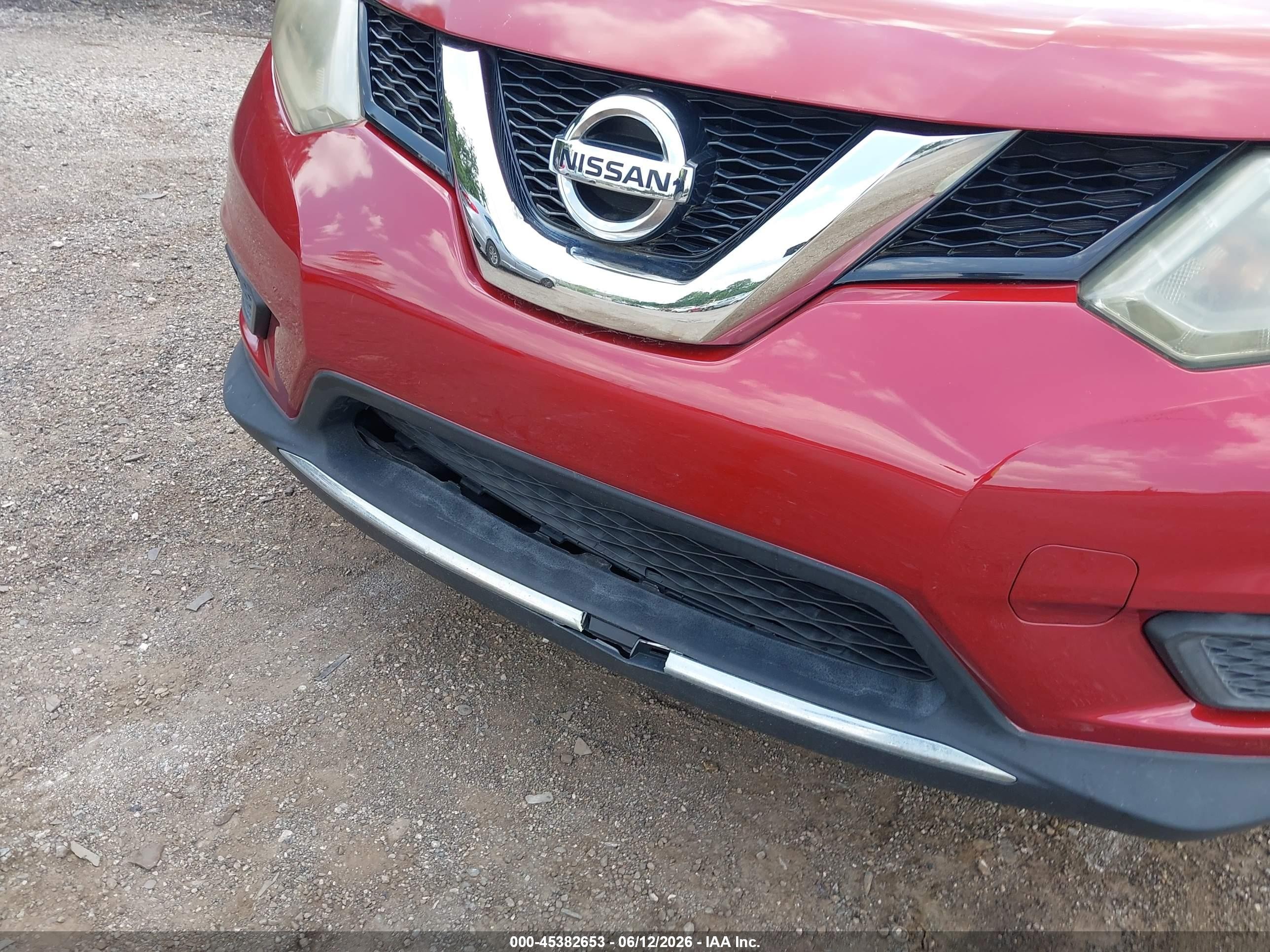2015 Nissan Rogue Sv Красный vin: 5N1AT2MV2FC818779