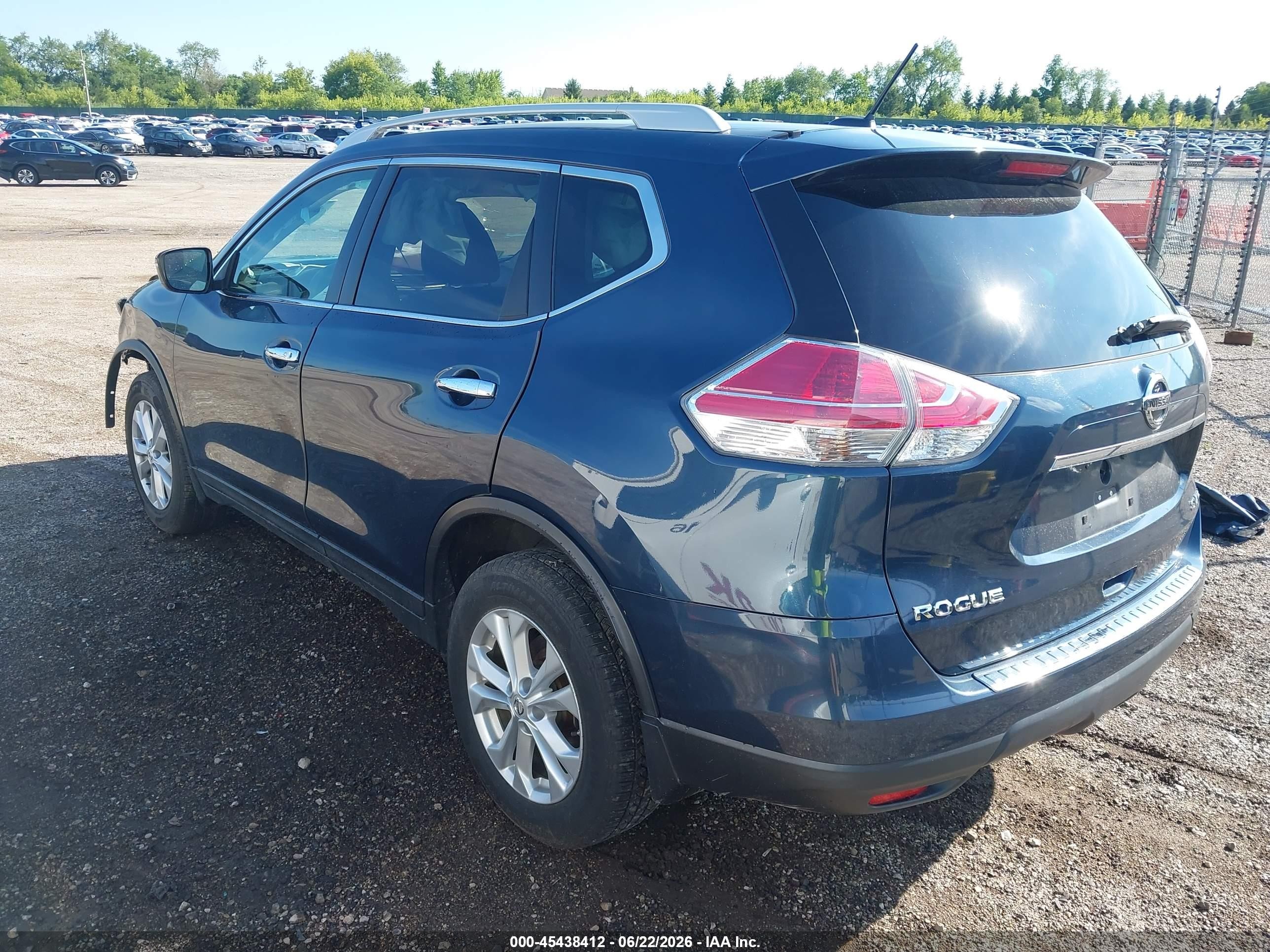 2015 Nissan Rogue Sv Blue vin: 5N1AT2MV2FC829135