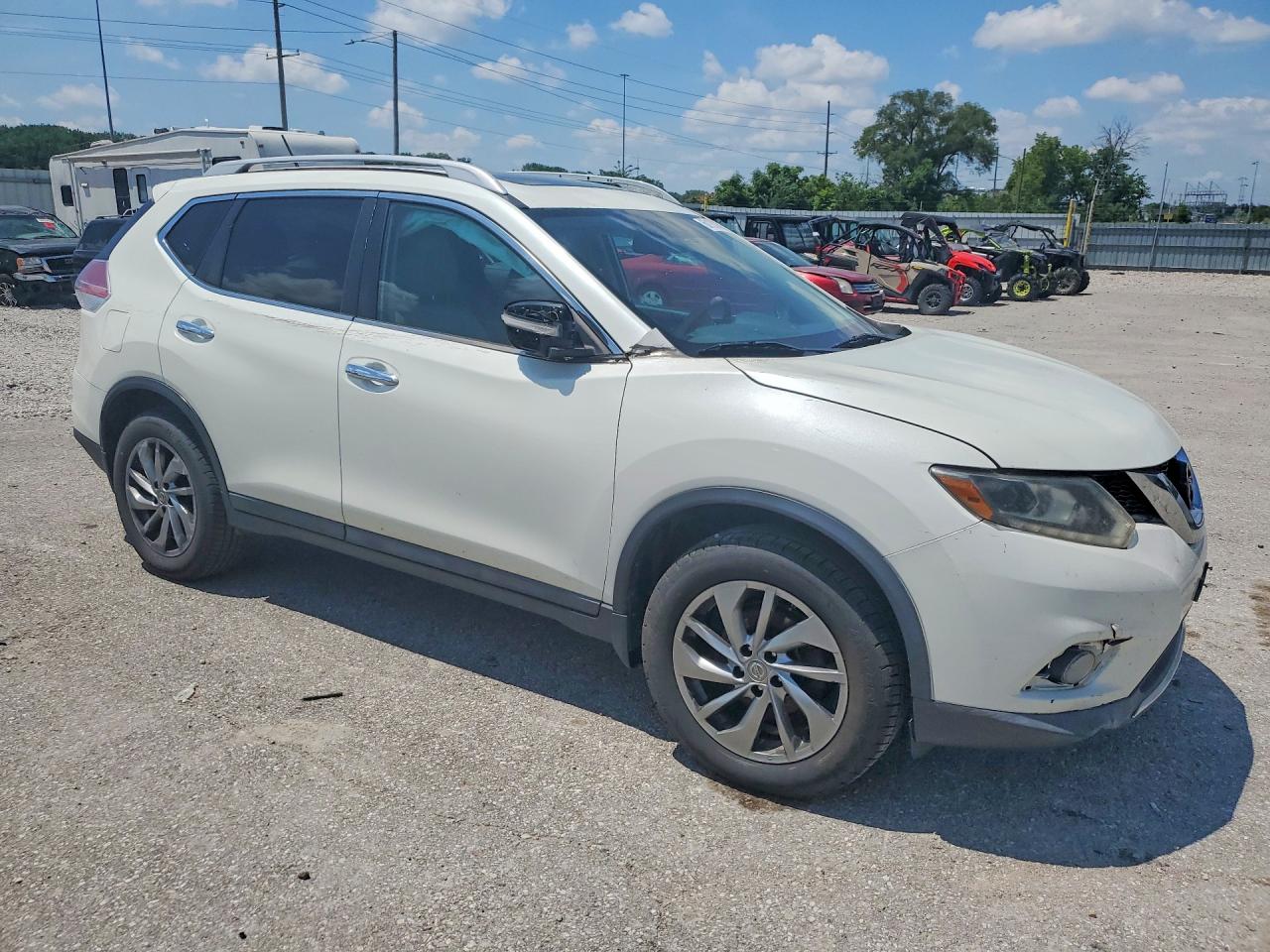 2015 Nissan Rogue S White vin: 5N1AT2MV2FC830270