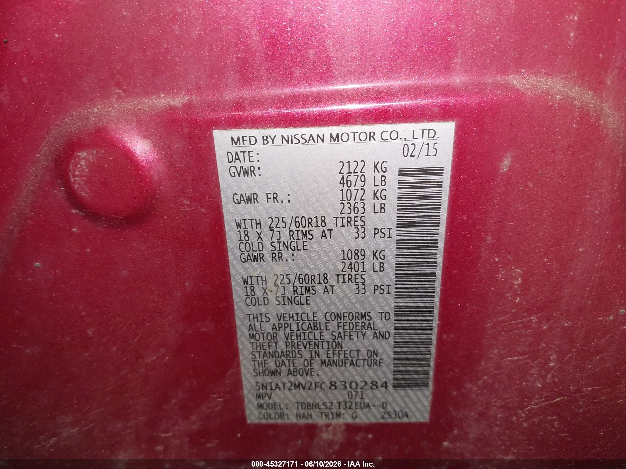 2015 Nissan Rogue Sl Красный vin: 5N1AT2MV2FC830284
