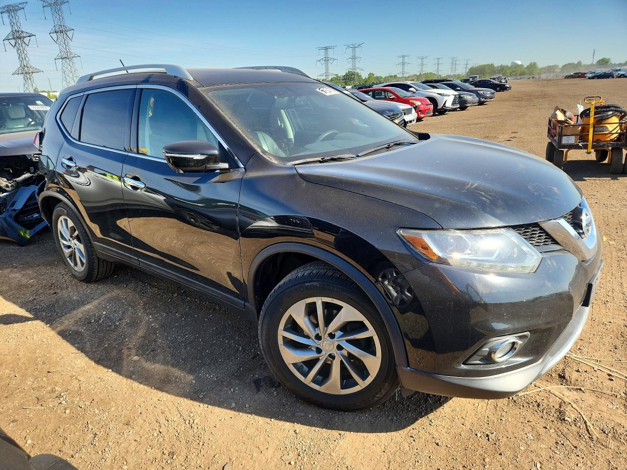 2015 Nissan Rogue Black vin: 5N1AT2MV2FC831113