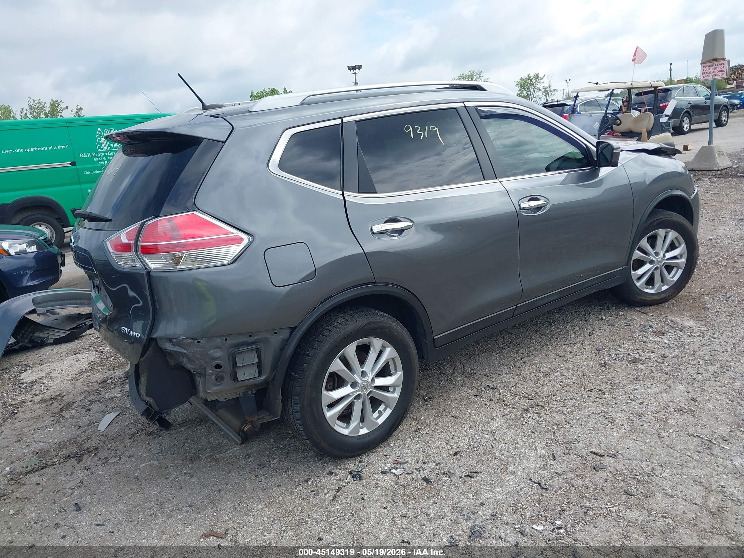 2015 Nissan Rogue Sv Gray vin: 5N1AT2MV2FC832505