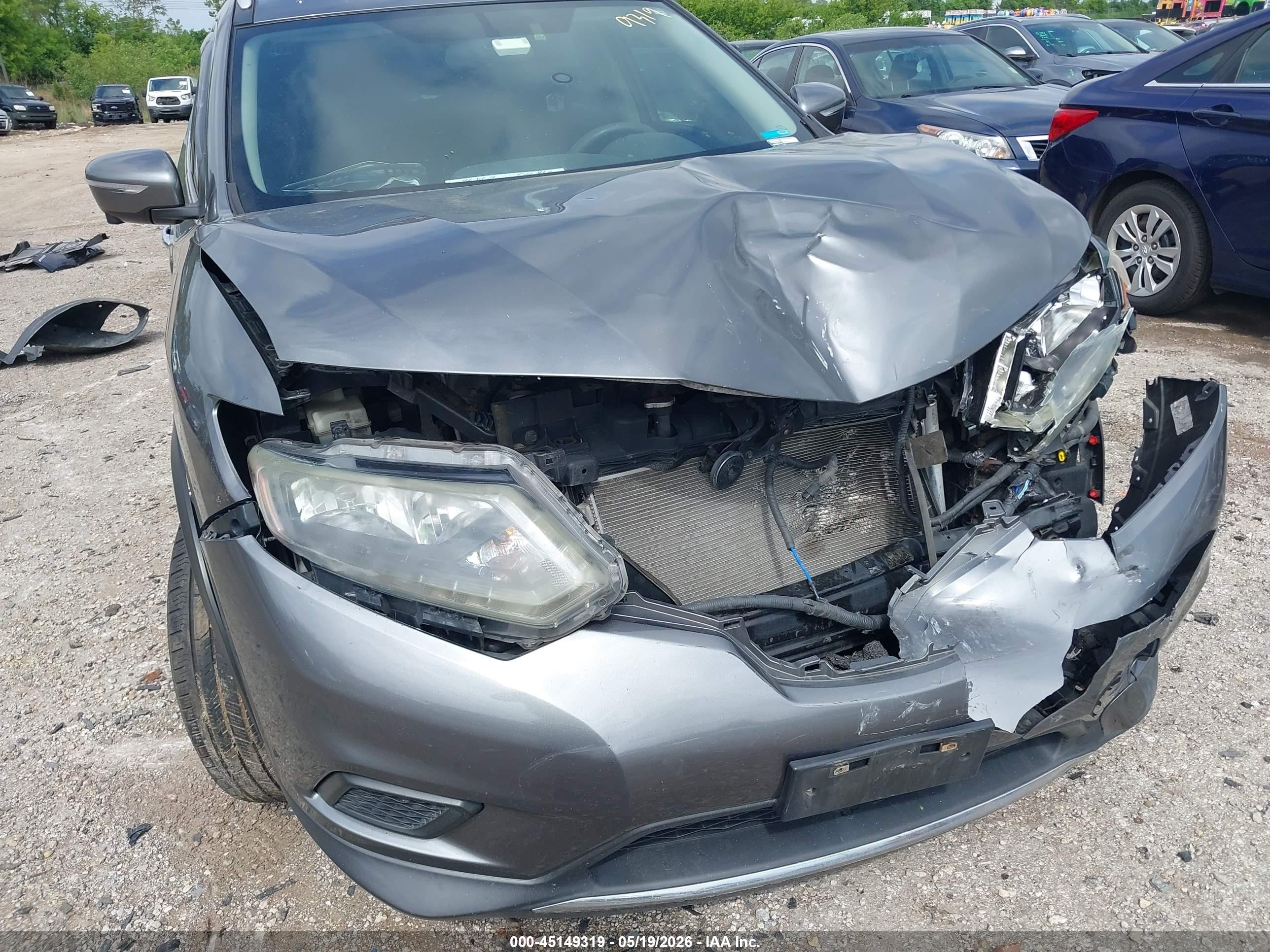 2015 Nissan Rogue Sv Gray vin: 5N1AT2MV2FC832505