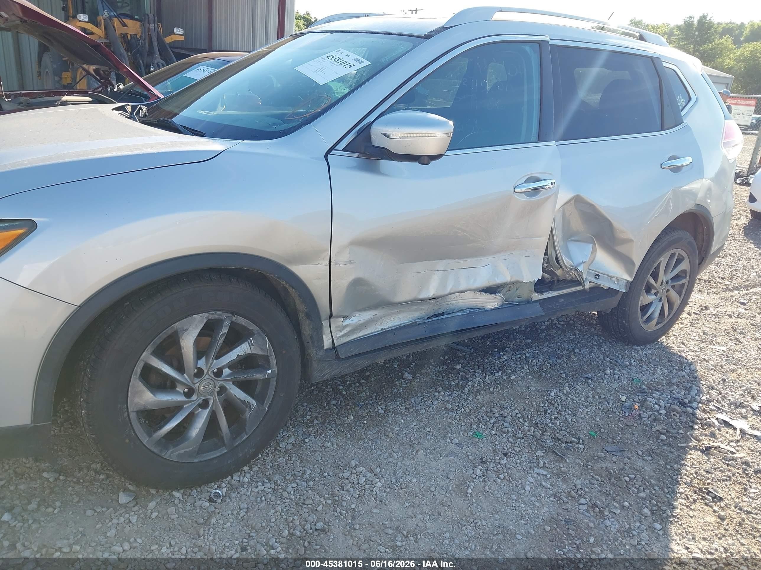2015 Nissan Rogue Sl Silver vin: 5N1AT2MV2FC833153