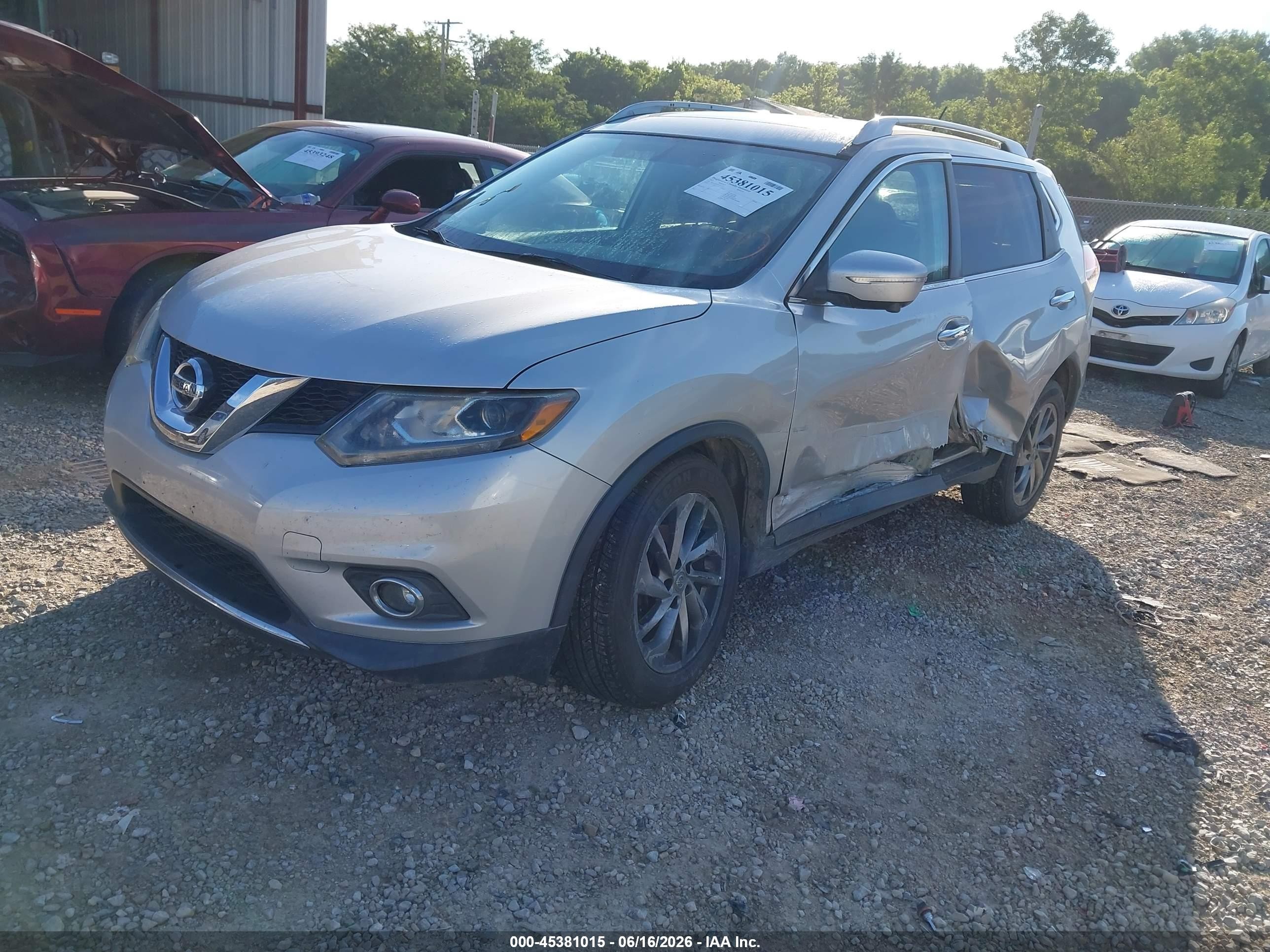 2015 Nissan Rogue Sl Silver vin: 5N1AT2MV2FC833153