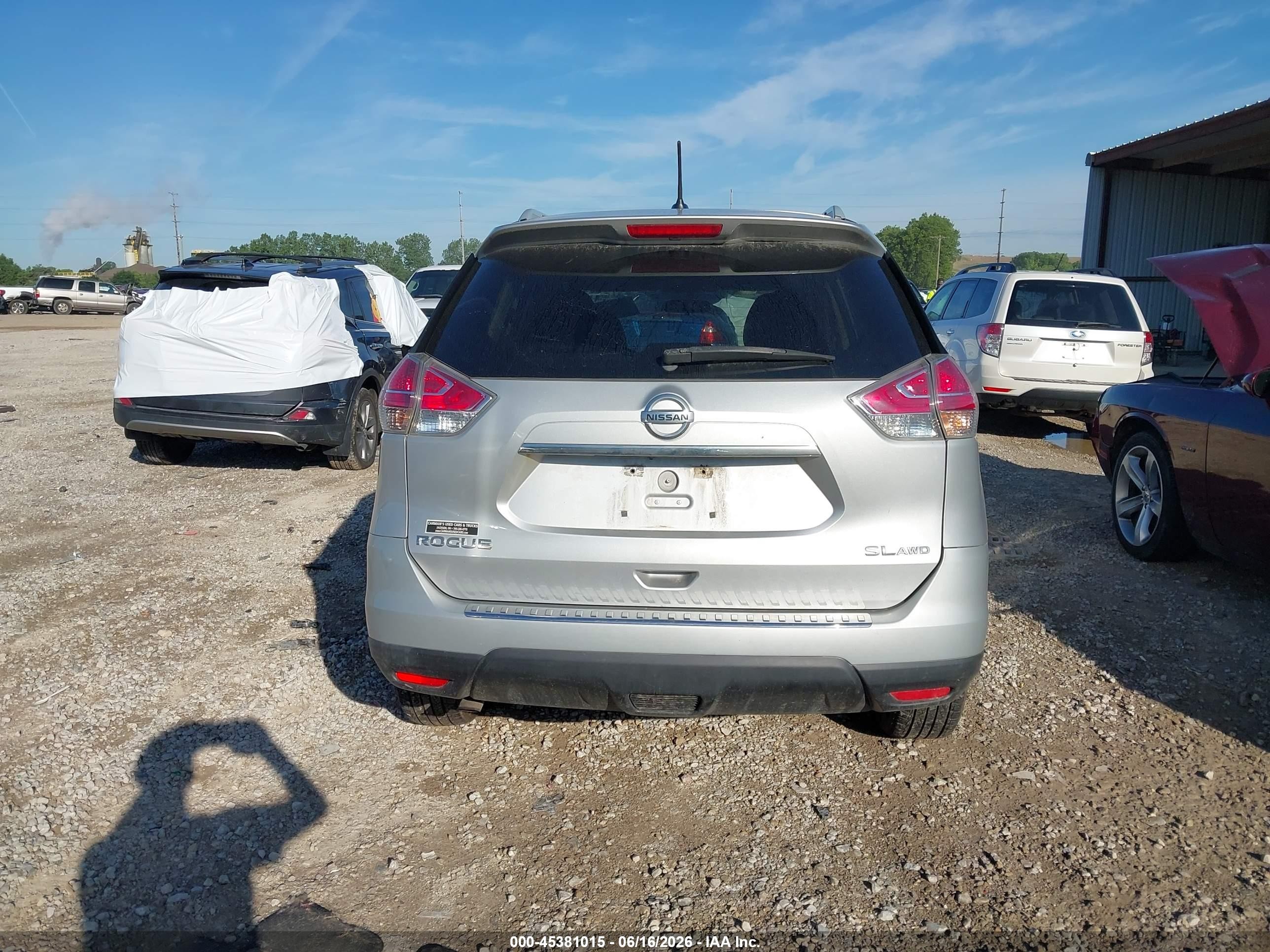 2015 Nissan Rogue Sl Silver vin: 5N1AT2MV2FC833153