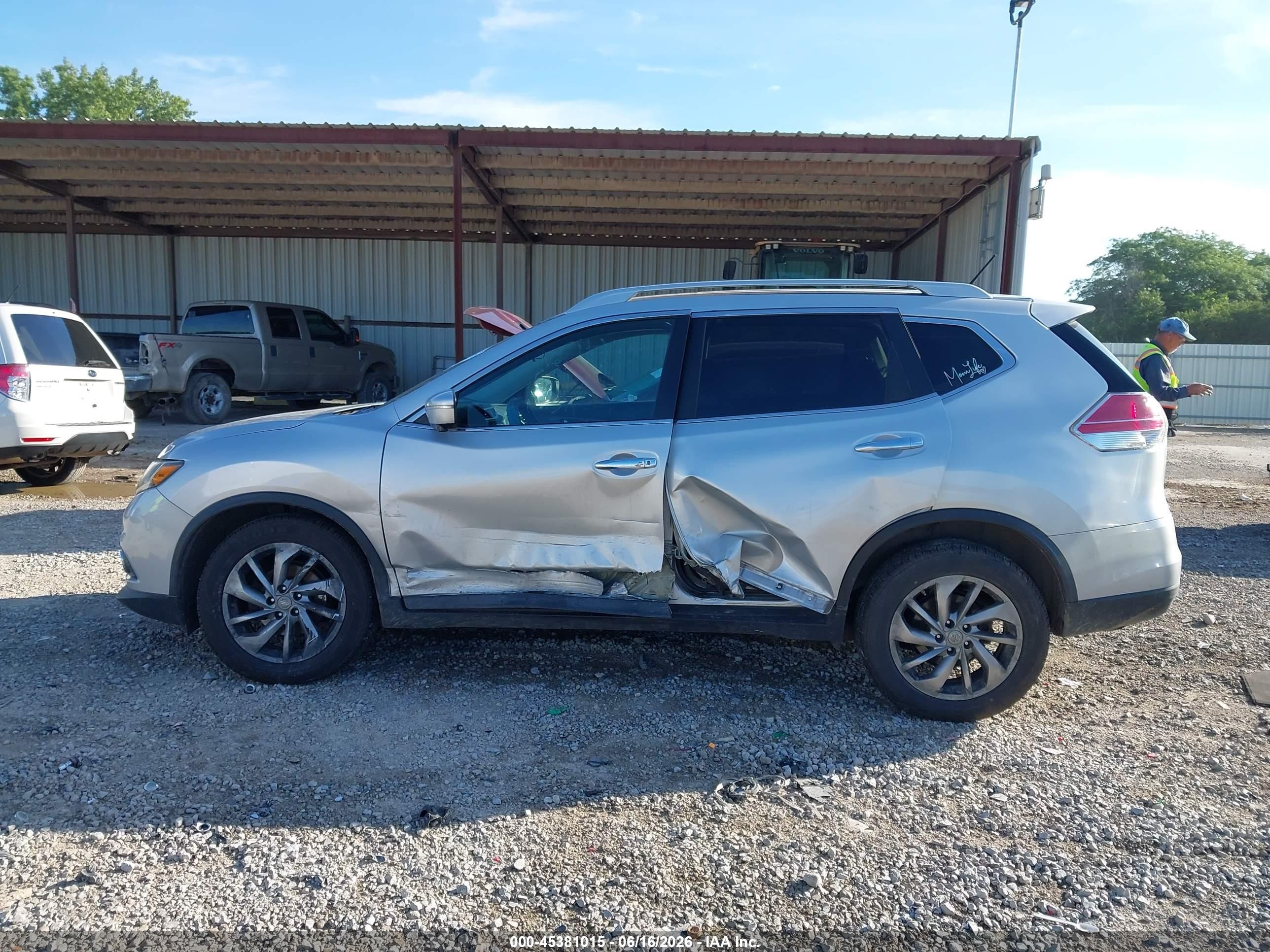 2015 Nissan Rogue Sl Silver vin: 5N1AT2MV2FC833153