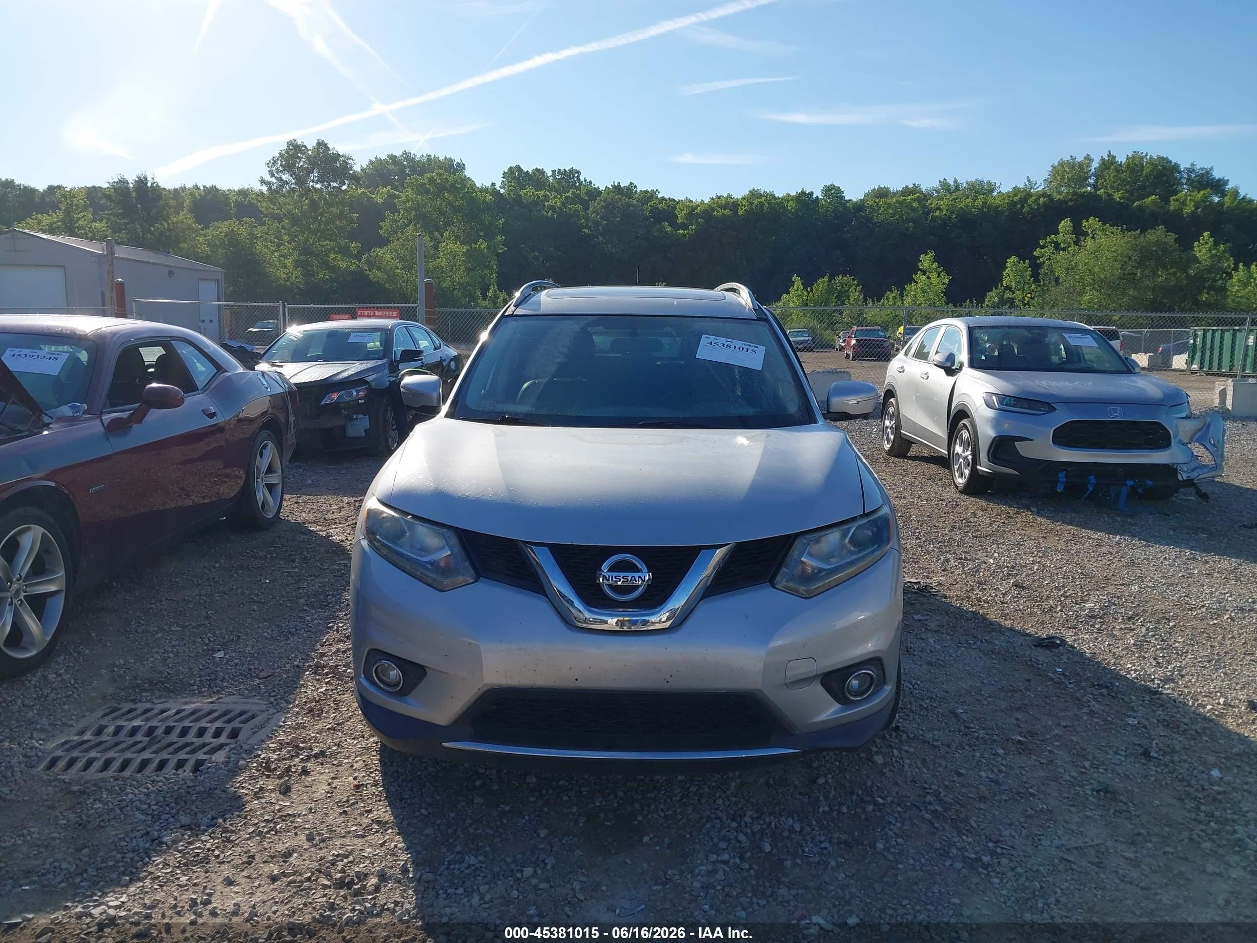 2015 Nissan Rogue Sl Silver vin: 5N1AT2MV2FC833153