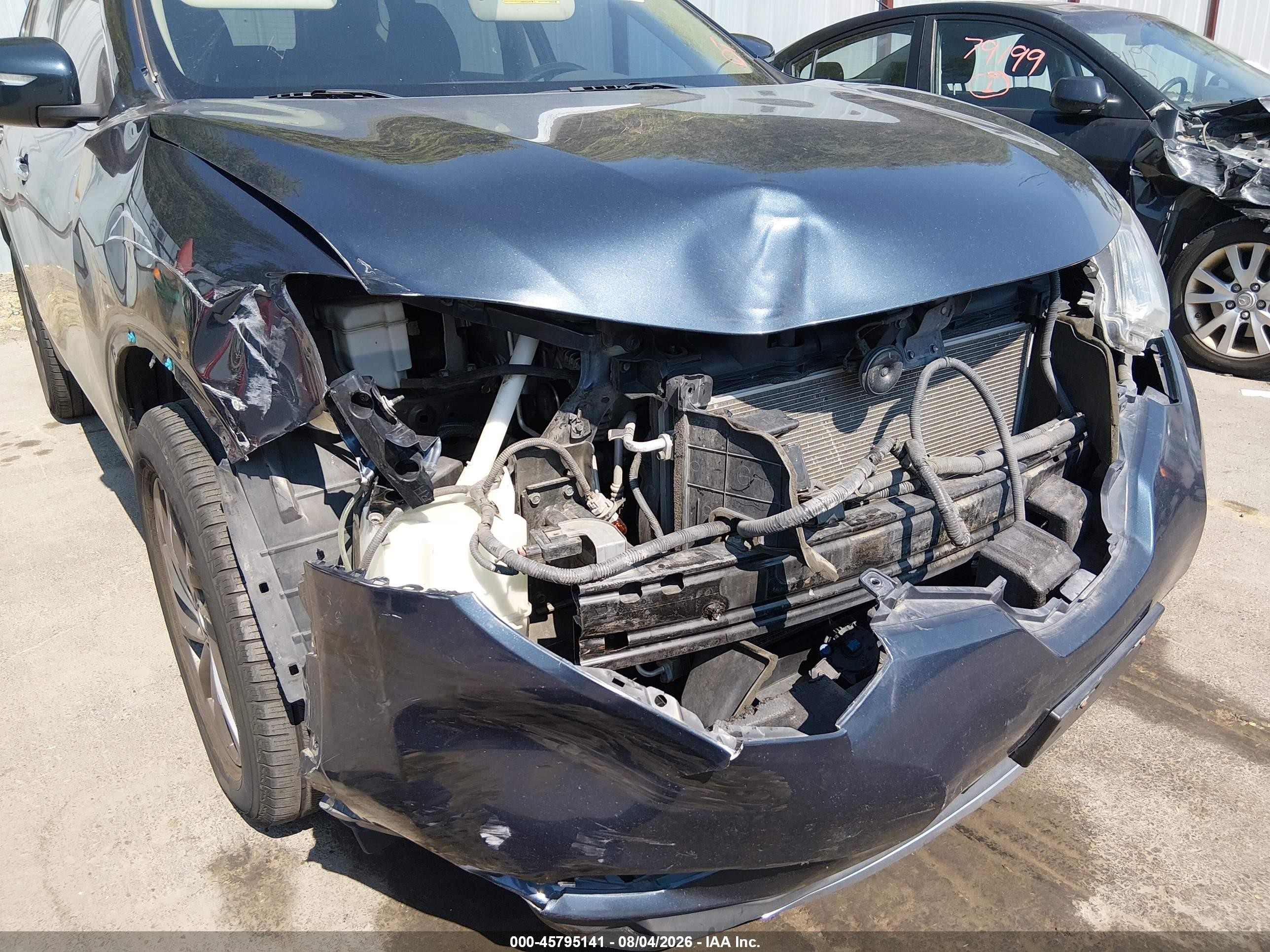 2015 Nissan Rogue Sl Blue vin: 5N1AT2MV2FC849885