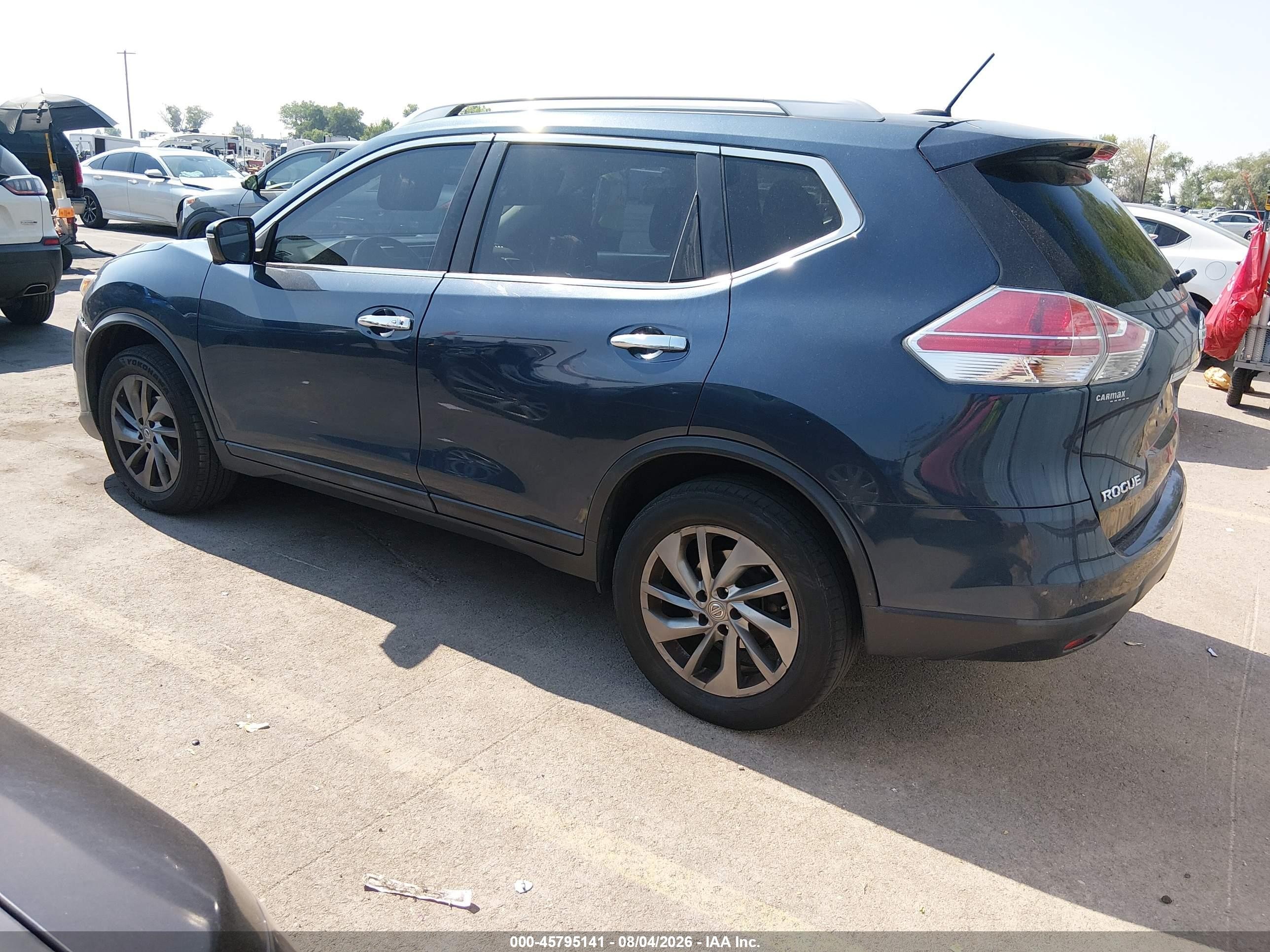2015 Nissan Rogue Sl Blue vin: 5N1AT2MV2FC849885