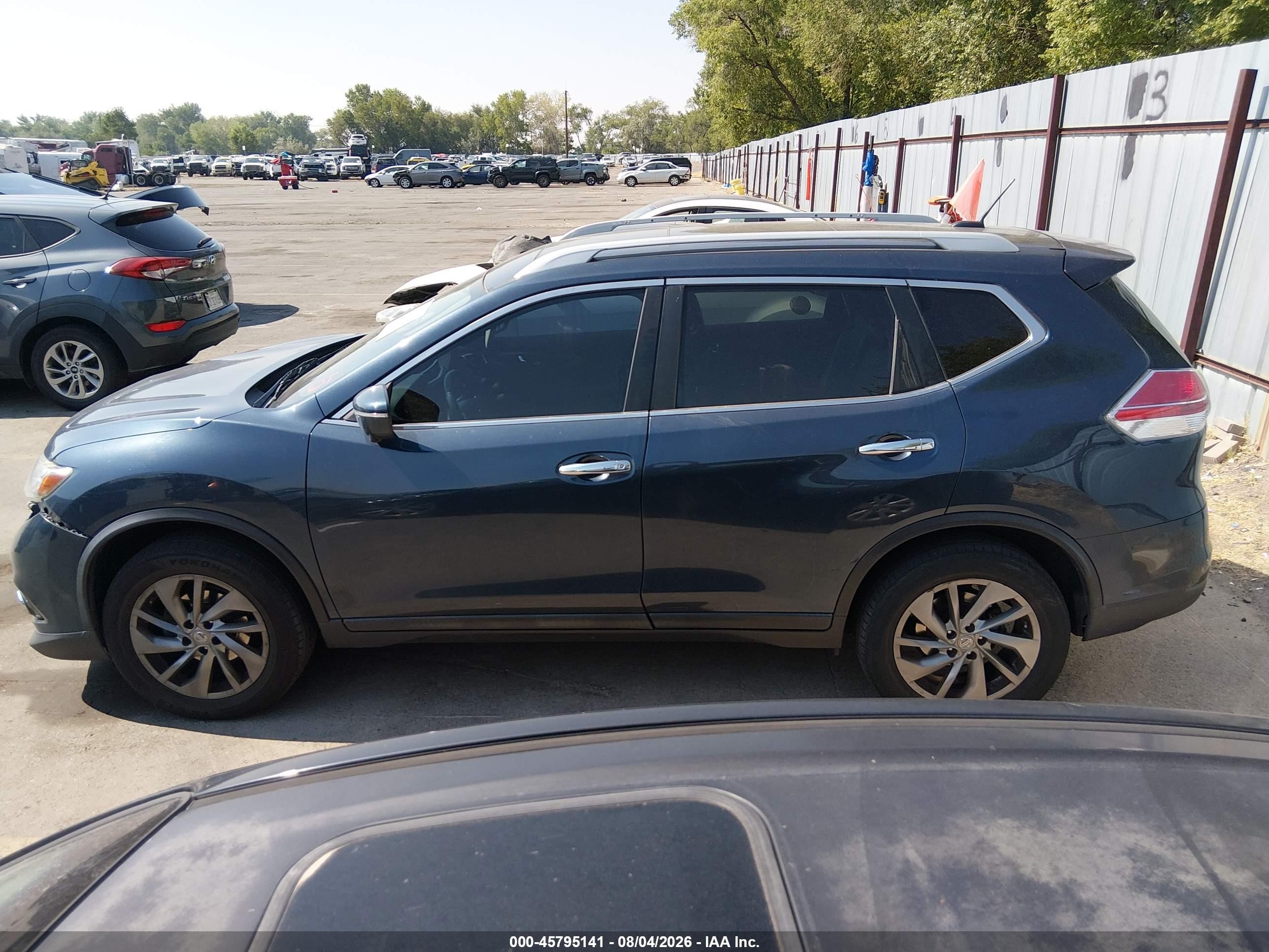 2015 Nissan Rogue Sl Blue vin: 5N1AT2MV2FC849885