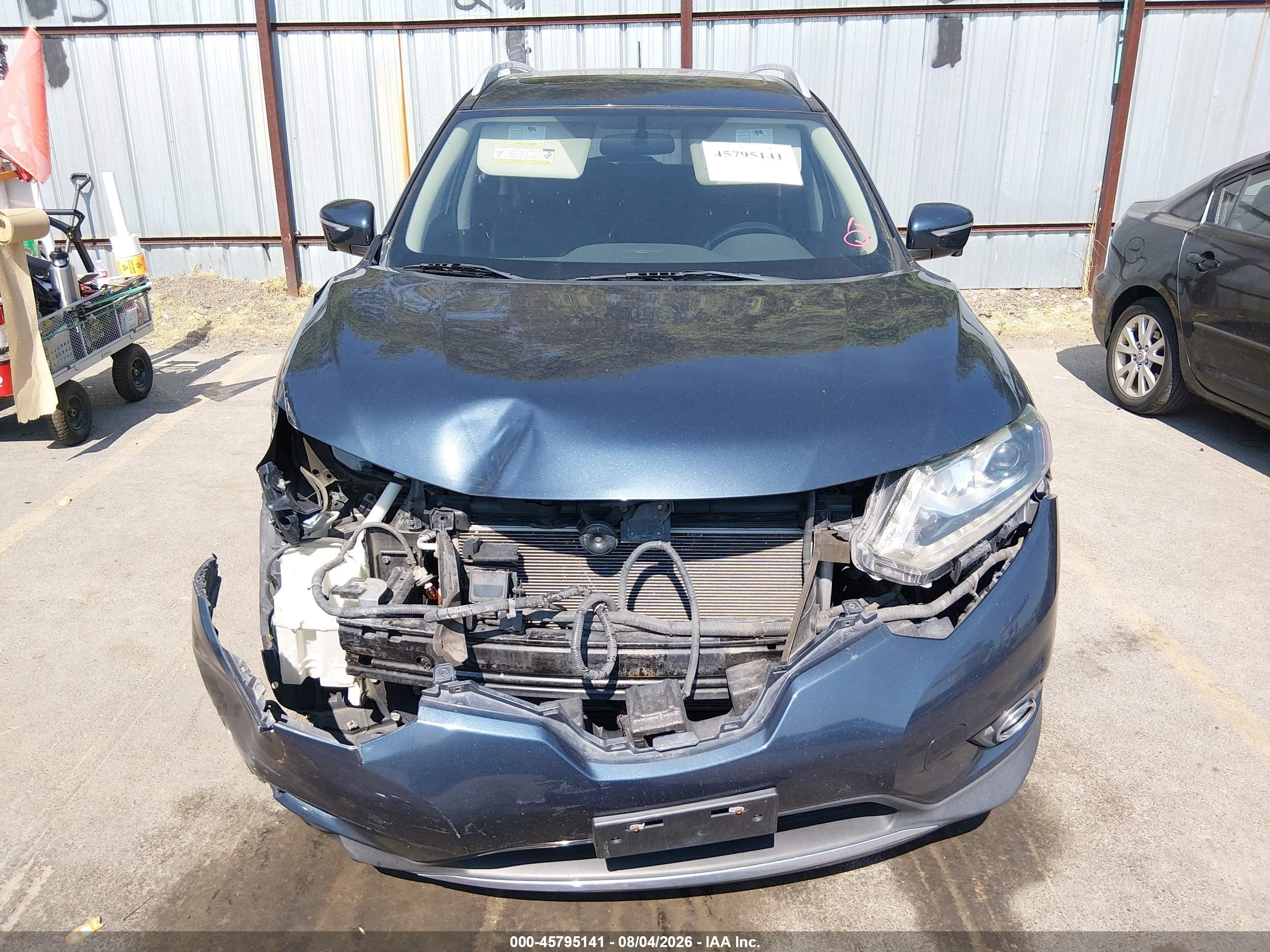2015 Nissan Rogue Sl Blue vin: 5N1AT2MV2FC849885