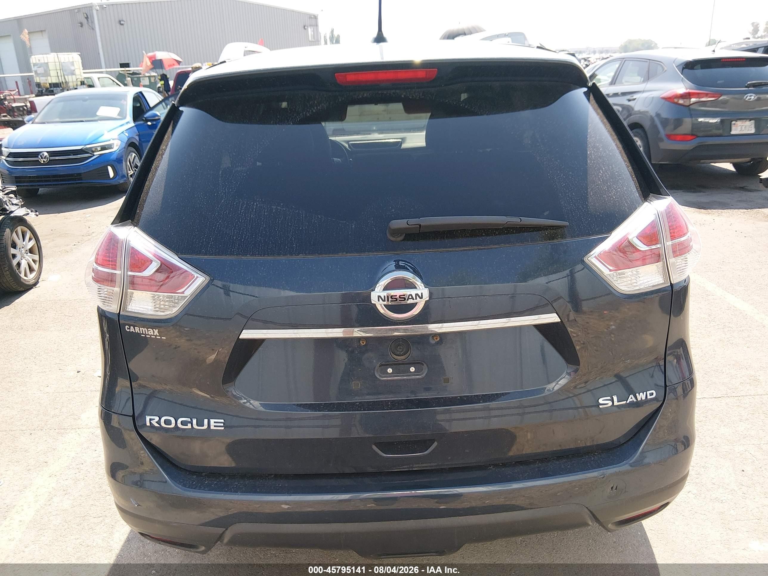 2015 Nissan Rogue Sl Blue vin: 5N1AT2MV2FC849885
