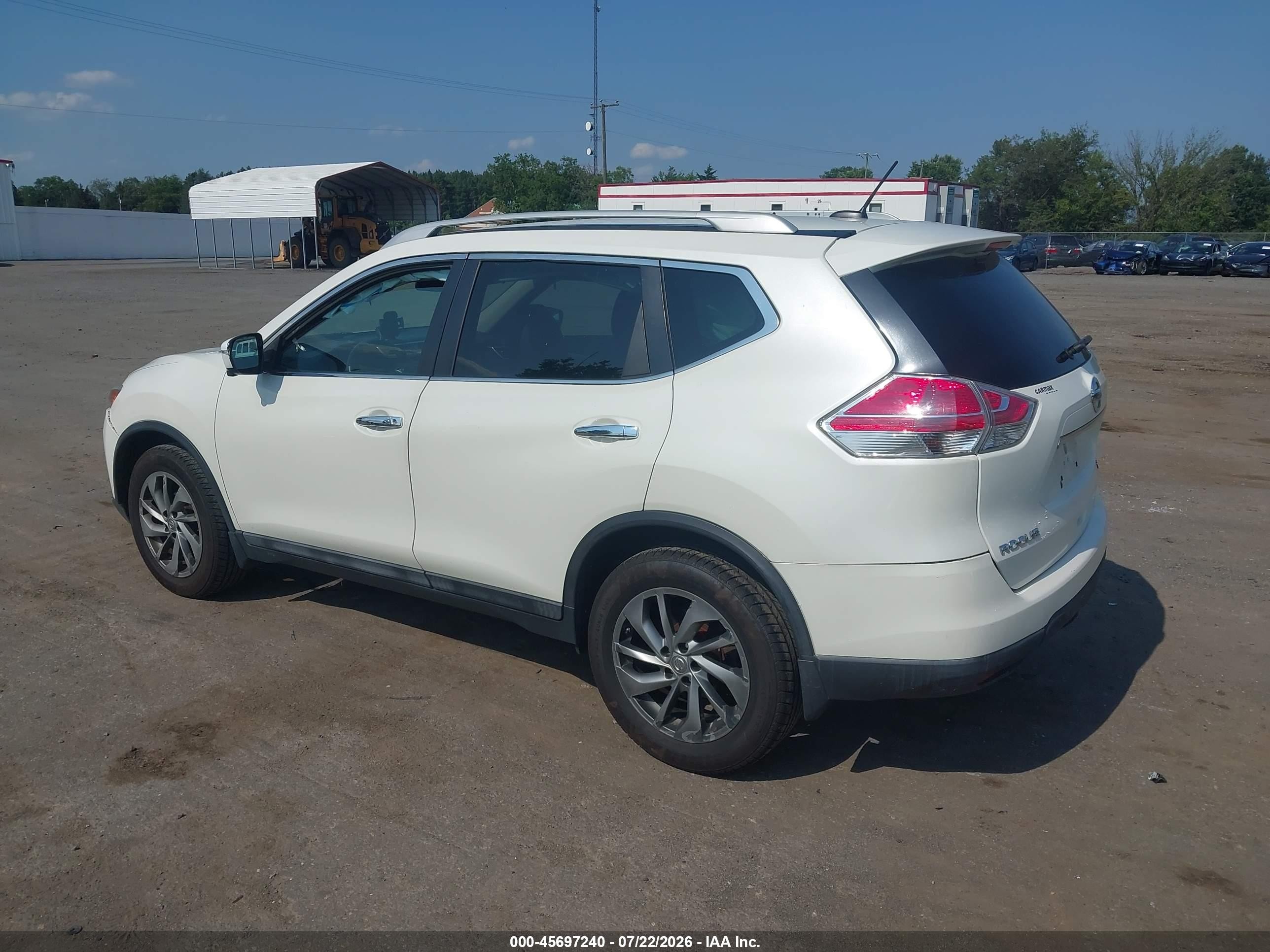 2015 Nissan Rogue Sl Белый vin: 5N1AT2MV2FC858280