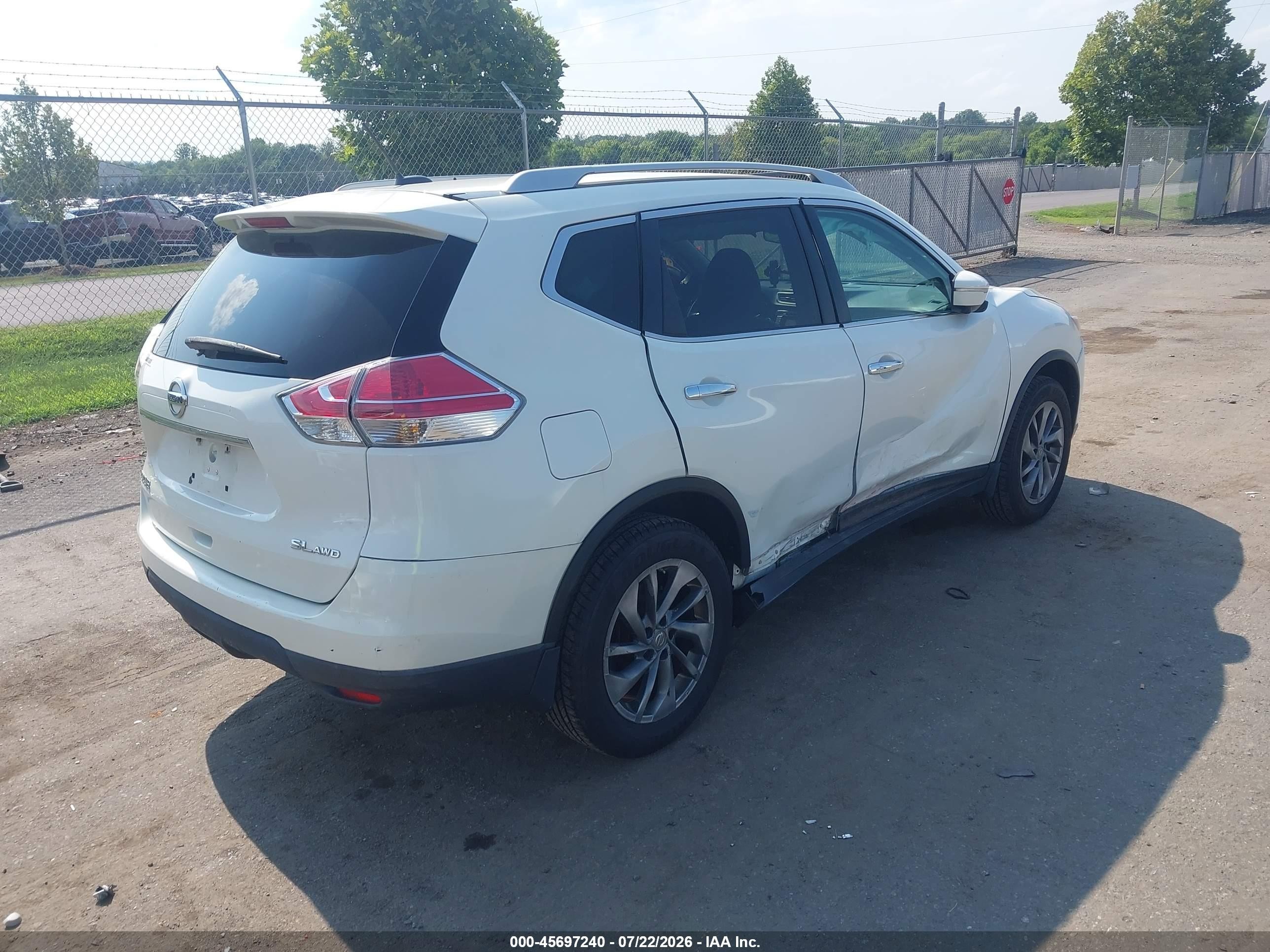 2015 Nissan Rogue Sl Белый vin: 5N1AT2MV2FC858280