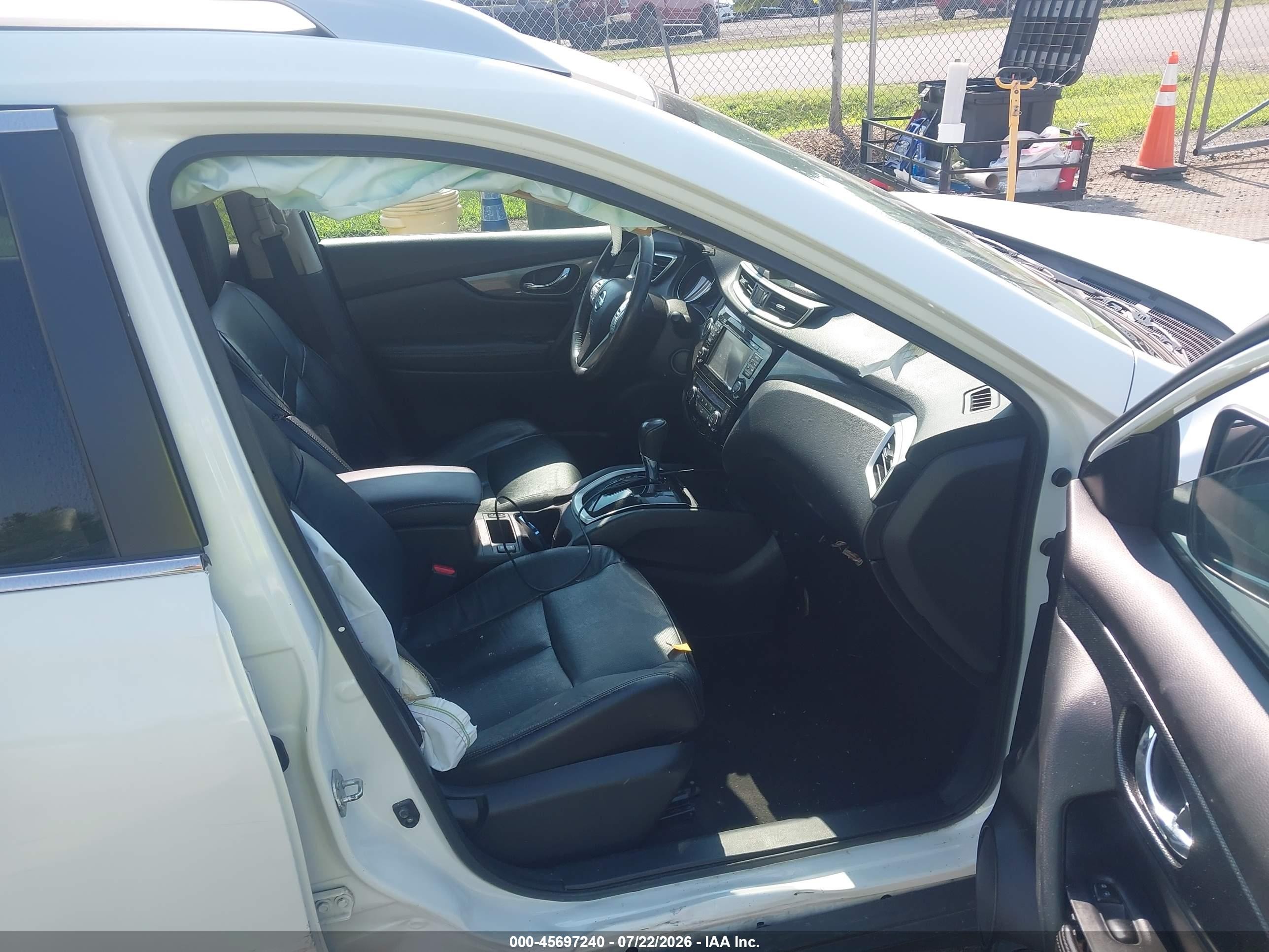 2015 Nissan Rogue Sl Белый vin: 5N1AT2MV2FC858280