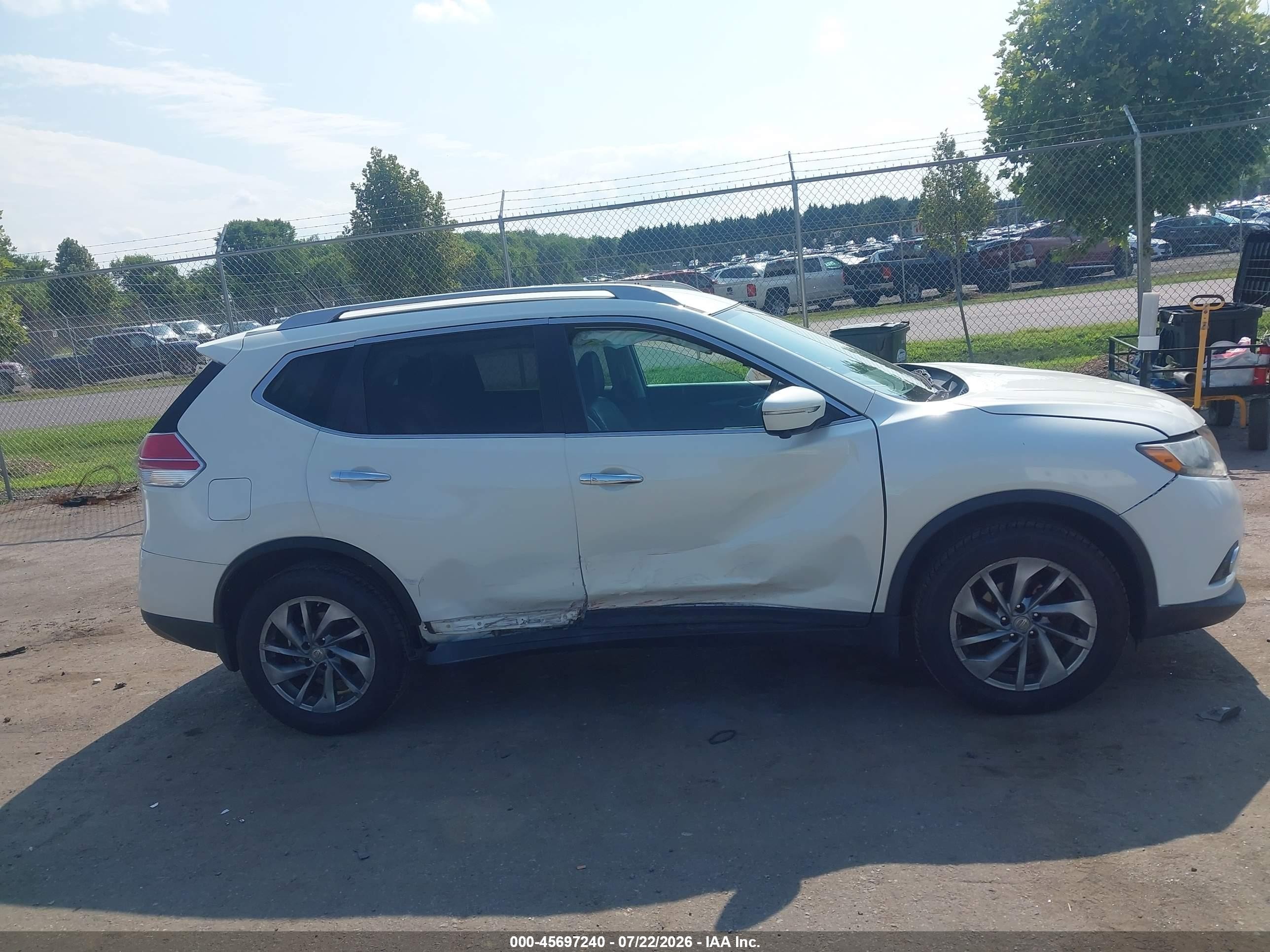 2015 Nissan Rogue Sl Белый vin: 5N1AT2MV2FC858280