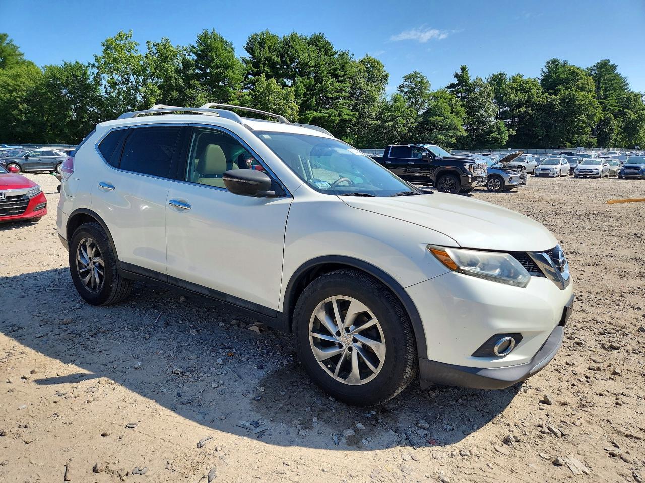 2015 Nissan Rogue Sl White vin: 5N1AT2MV2FC860451