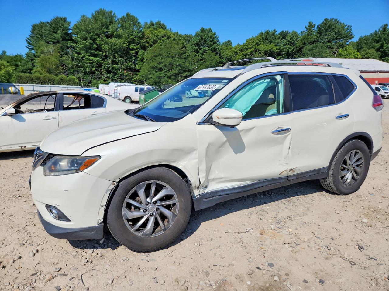 2015 Nissan Rogue Sl White vin: 5N1AT2MV2FC860451
