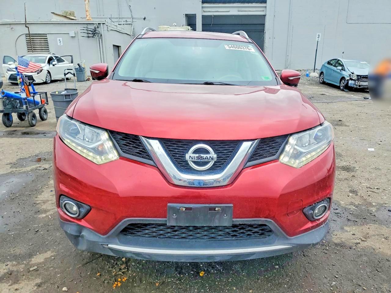 2015 Nissan Rogue Sl Red vin: 5N1AT2MV2FC877850
