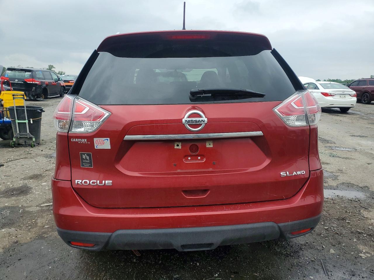 2015 Nissan Rogue Sl Red vin: 5N1AT2MV2FC877850