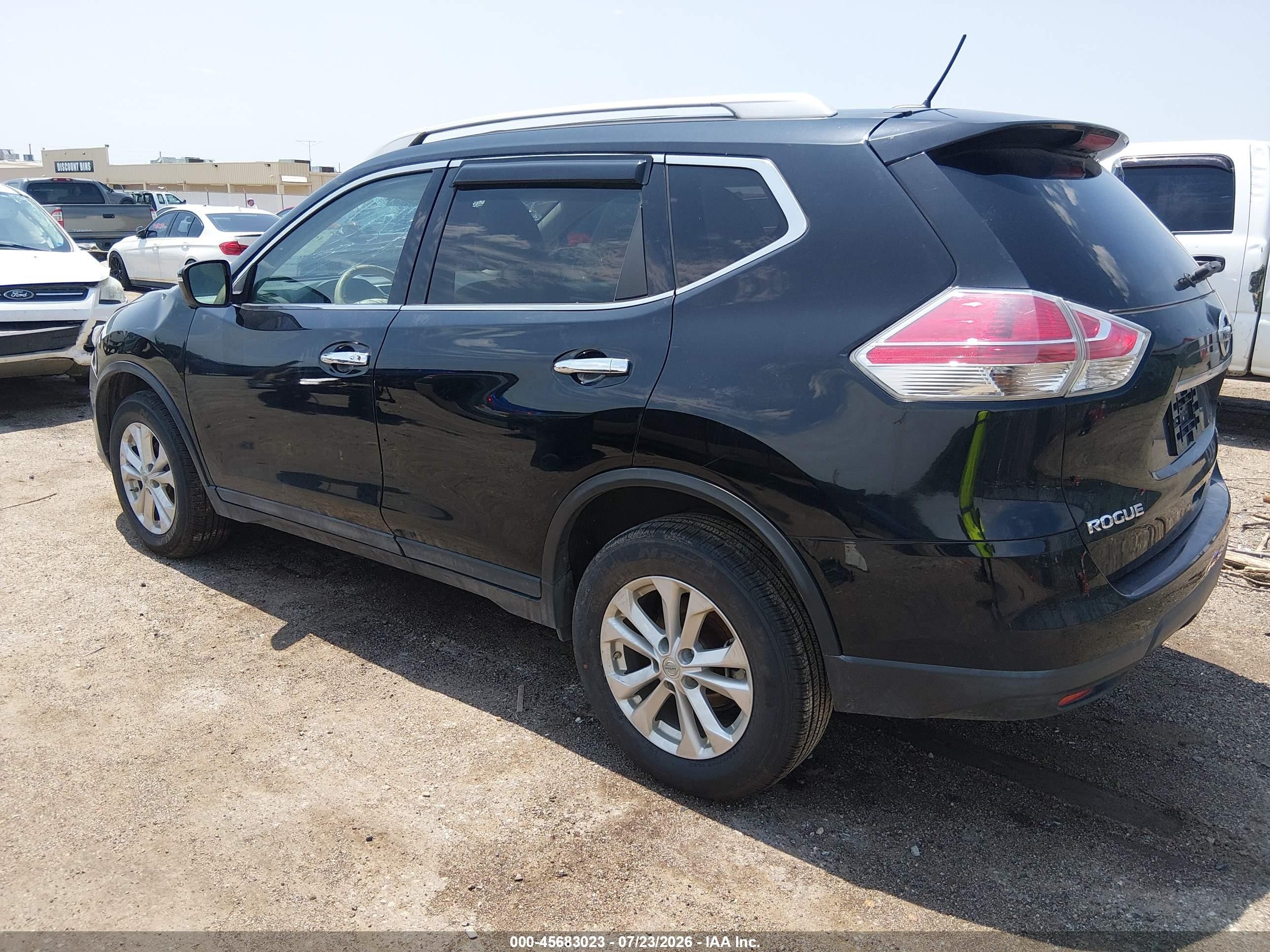2015 Nissan Rogue Sv Black vin: 5N1AT2MV2FC896205